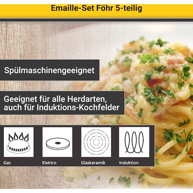 Krüger Topf-Set »Föhr«, Emaille, (Set, 8 tlg.), Induktion online bestellen