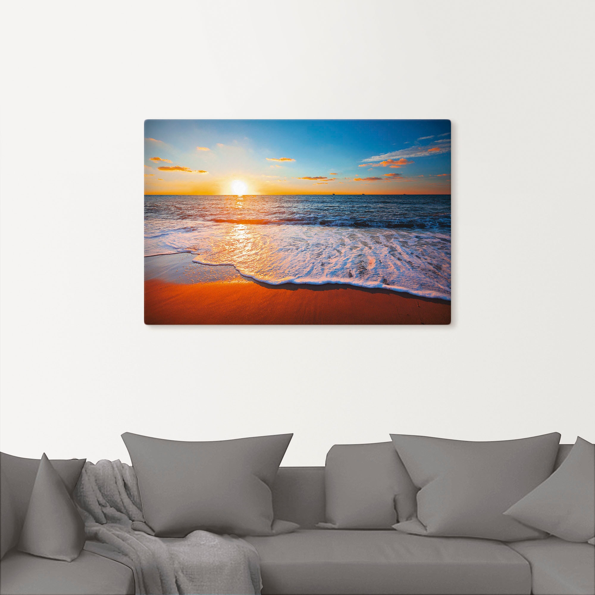 Artland Wandbild »Sonnenuntergang und das Meer«, Strand, (1 St.), als Alubild, Outdoorbild, Leinwandbild, Poster in verschied. Größen