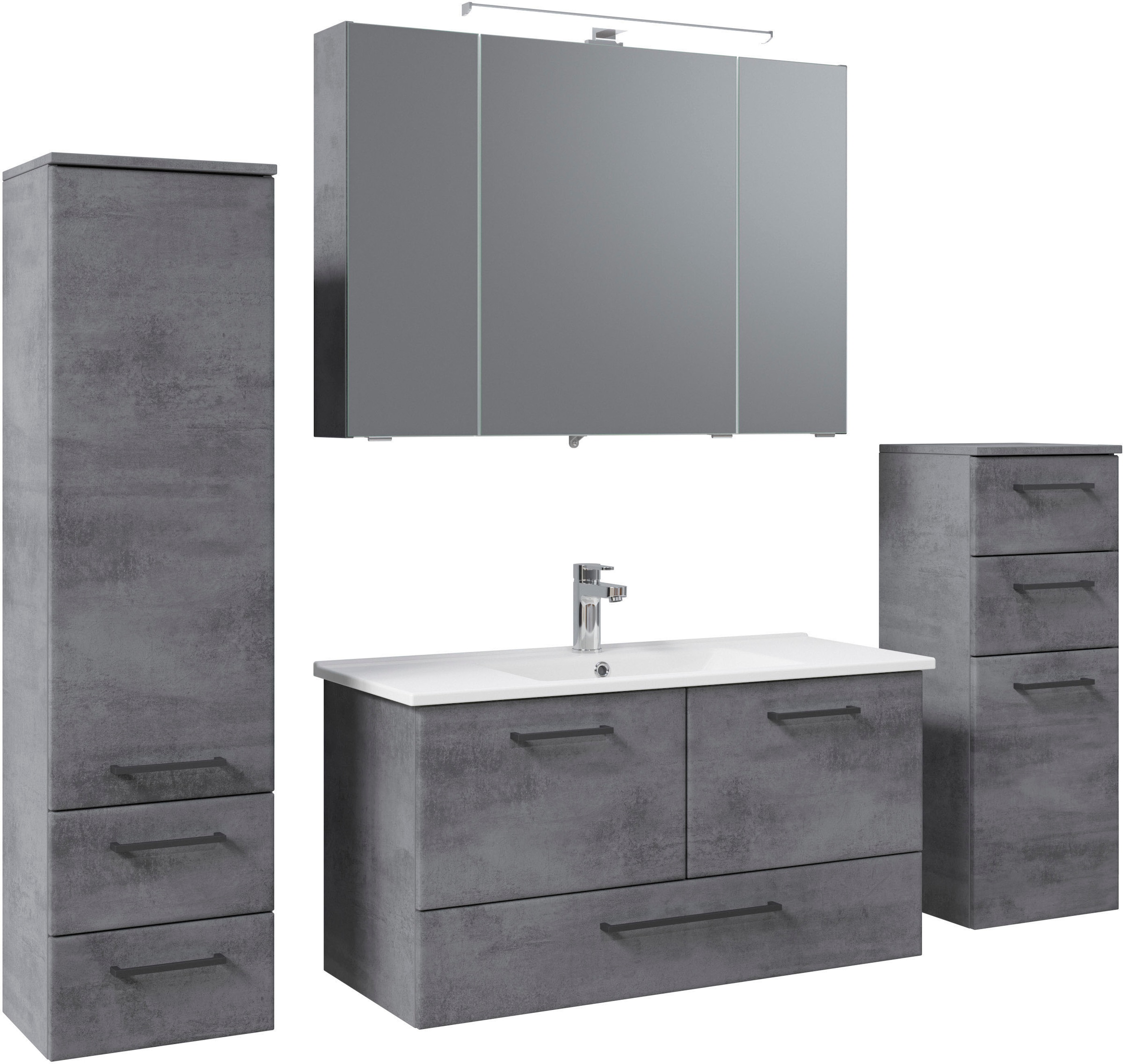 Saphir Badmöbel-Set »Quickset 945 4-teilig, Keramik-Waschtisch mit LED-Spie günstig online kaufen