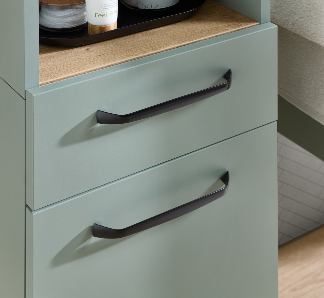 Saphir Hochschrank »Quickset 500, Badschrank 32,4 cm breit« 3 Einlegeböden, 1 offenes Fach, Badezimmer-Hochschrank