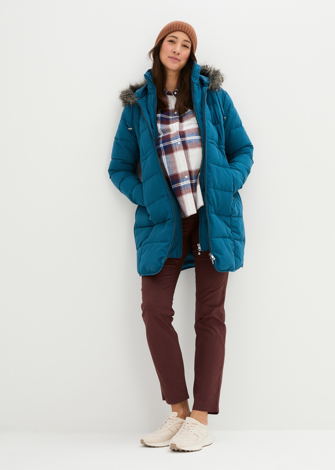 bonprix Umstandsjacke »3-in-1 warm wattierte Umstands- und Tragejacke« mit Kapuze 3-in-1 Tragefunktion für Schwangerschaft und Babytragen