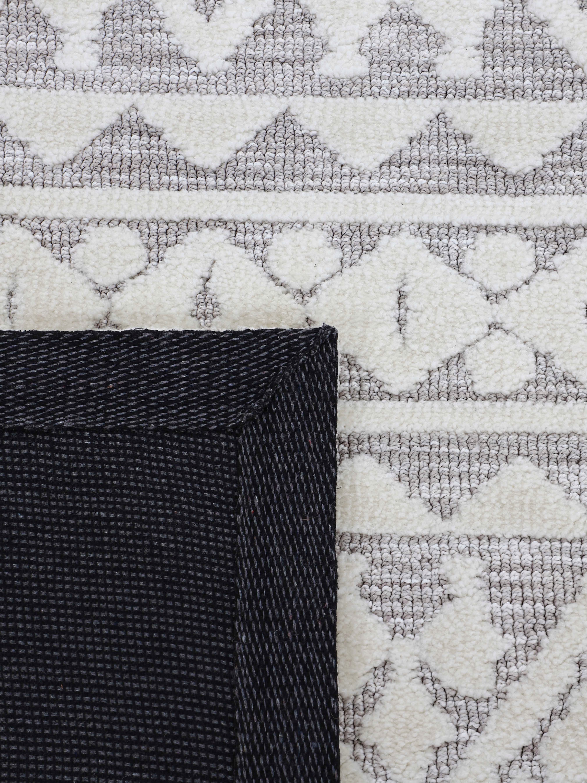 carpetfine Teppich »Holly 2«, rechteckig, 12 mm Höhe, Rauten Motiv, Hoch-Tief Struktur, Wohnzimmer