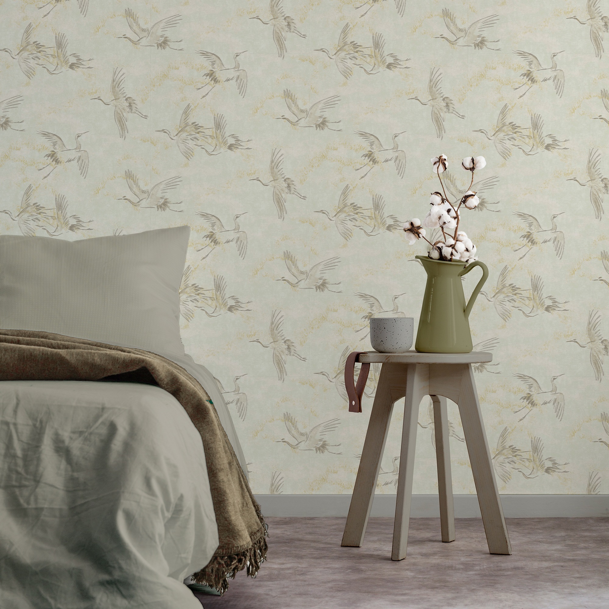 Leonique Vliestapete »Gael Crane Birds«, animal print, Design Tapeten günstig online kaufen