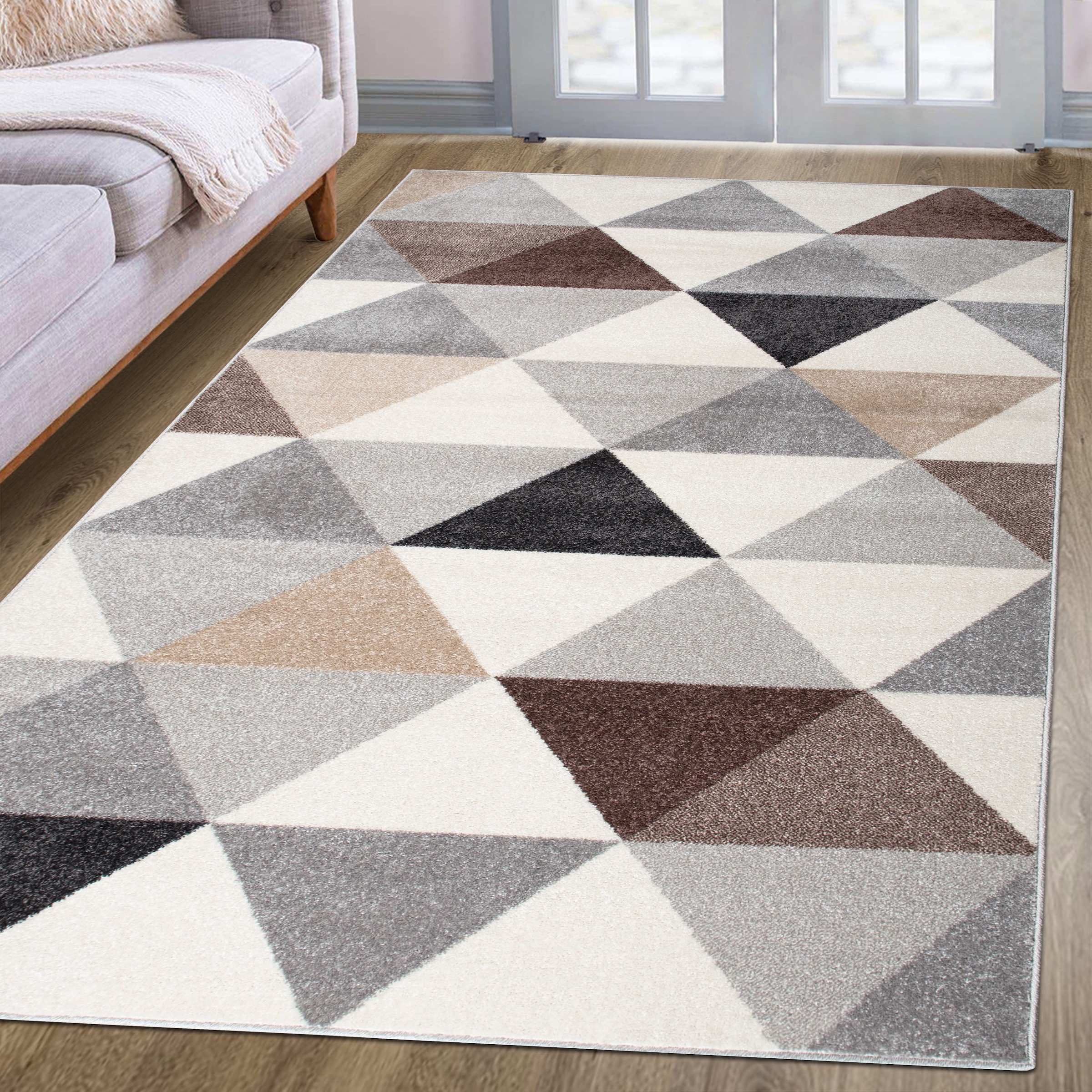 my home Teppich »Berlad Geo«, rechteckig, 9 mm Höhe, mit besonders weichem Flor, Kurzflor, modernes geometrisches Design