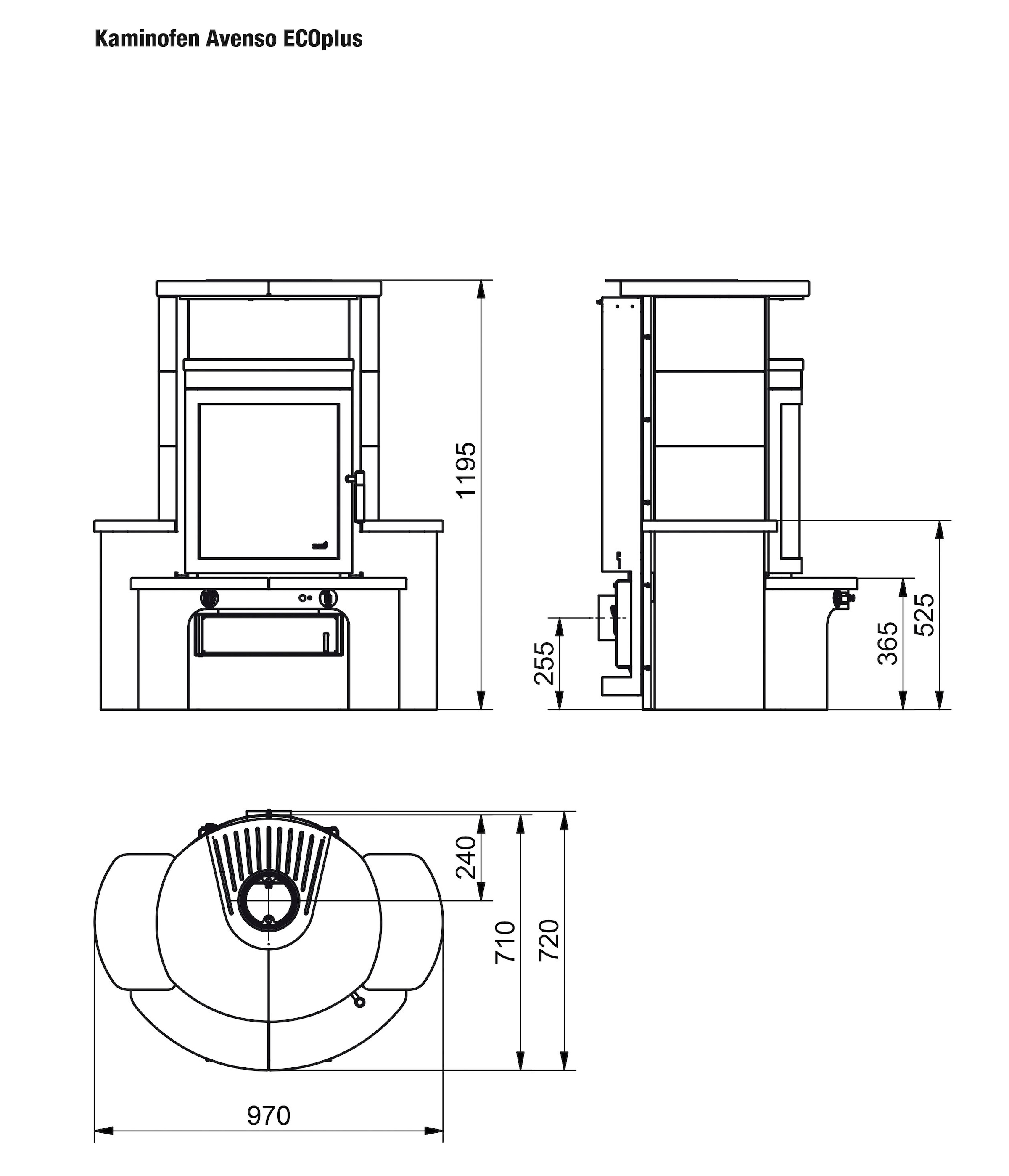 HARK Kaminofen »Avenso GT ECOplus 6 KW«, jola-braun/stone