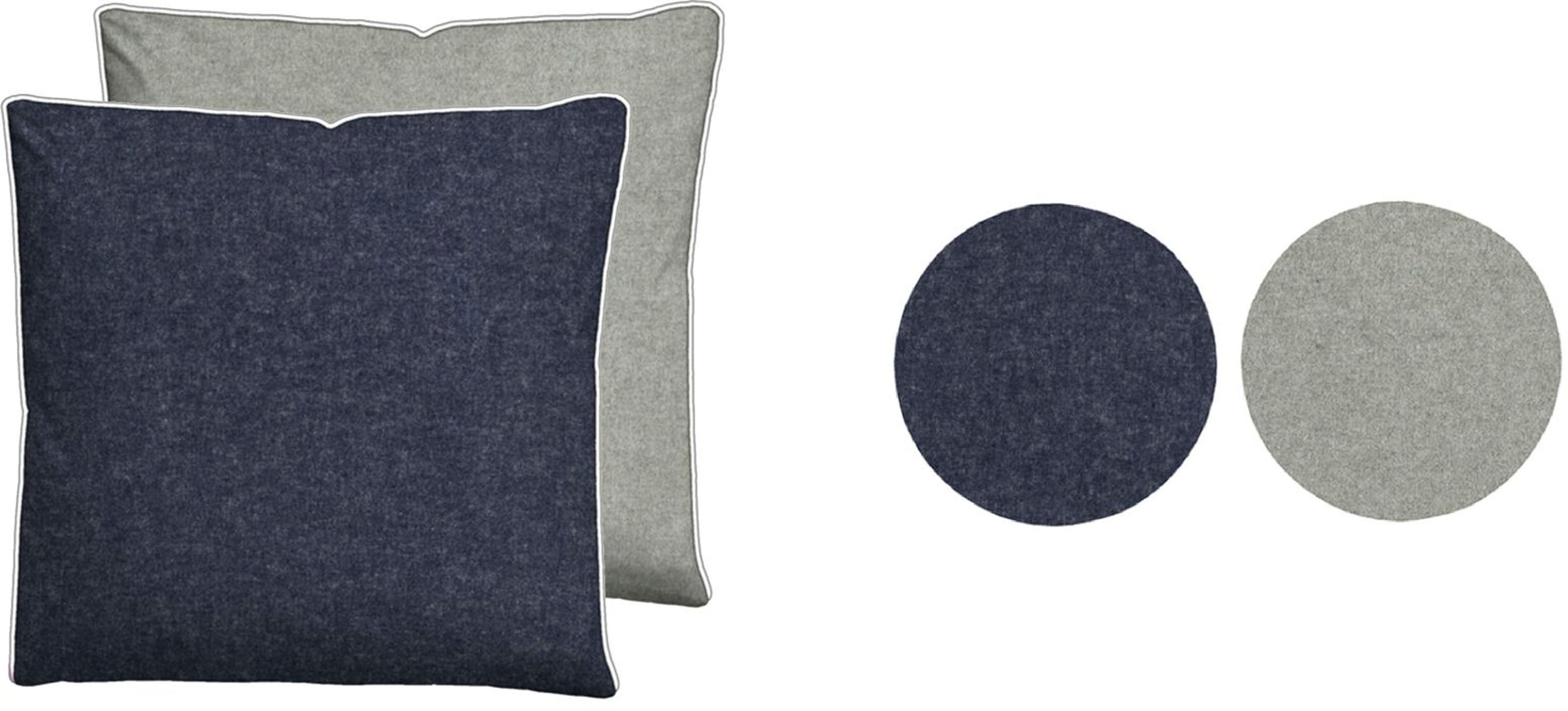 Biberna Kissenbezug »Hermal Flanell mit Reißverschluss, Melange-Optik, Wendekissenbezug« Feinflanell, Made in Germany zertifiziert, kuschelig weich, mit Paspel