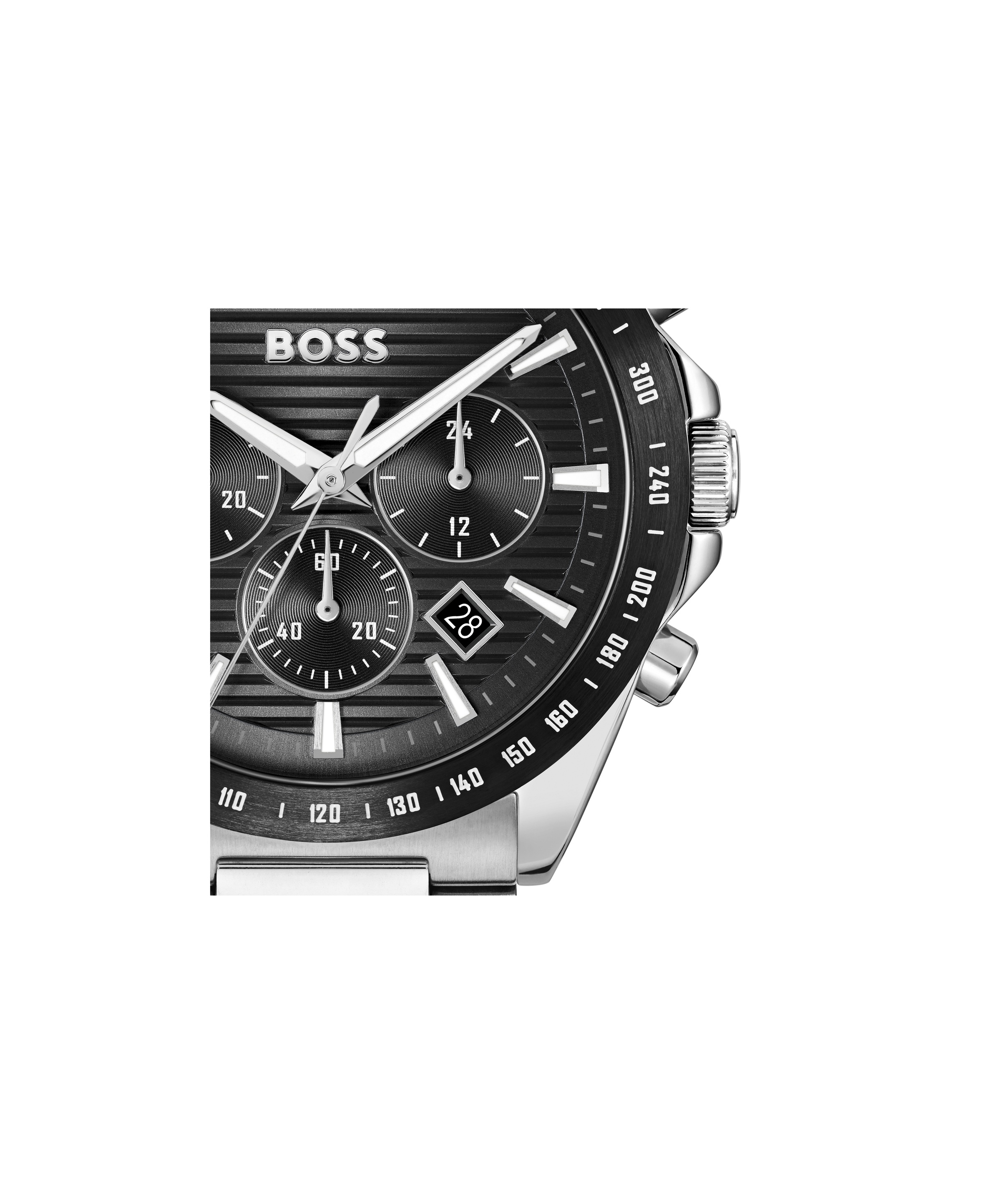 BOSS Chronograph »STRIKE CHRONO«, Quarzuhr, Armbanduhr, Herrenuhr, Edelstahlarmband, analog, Tag