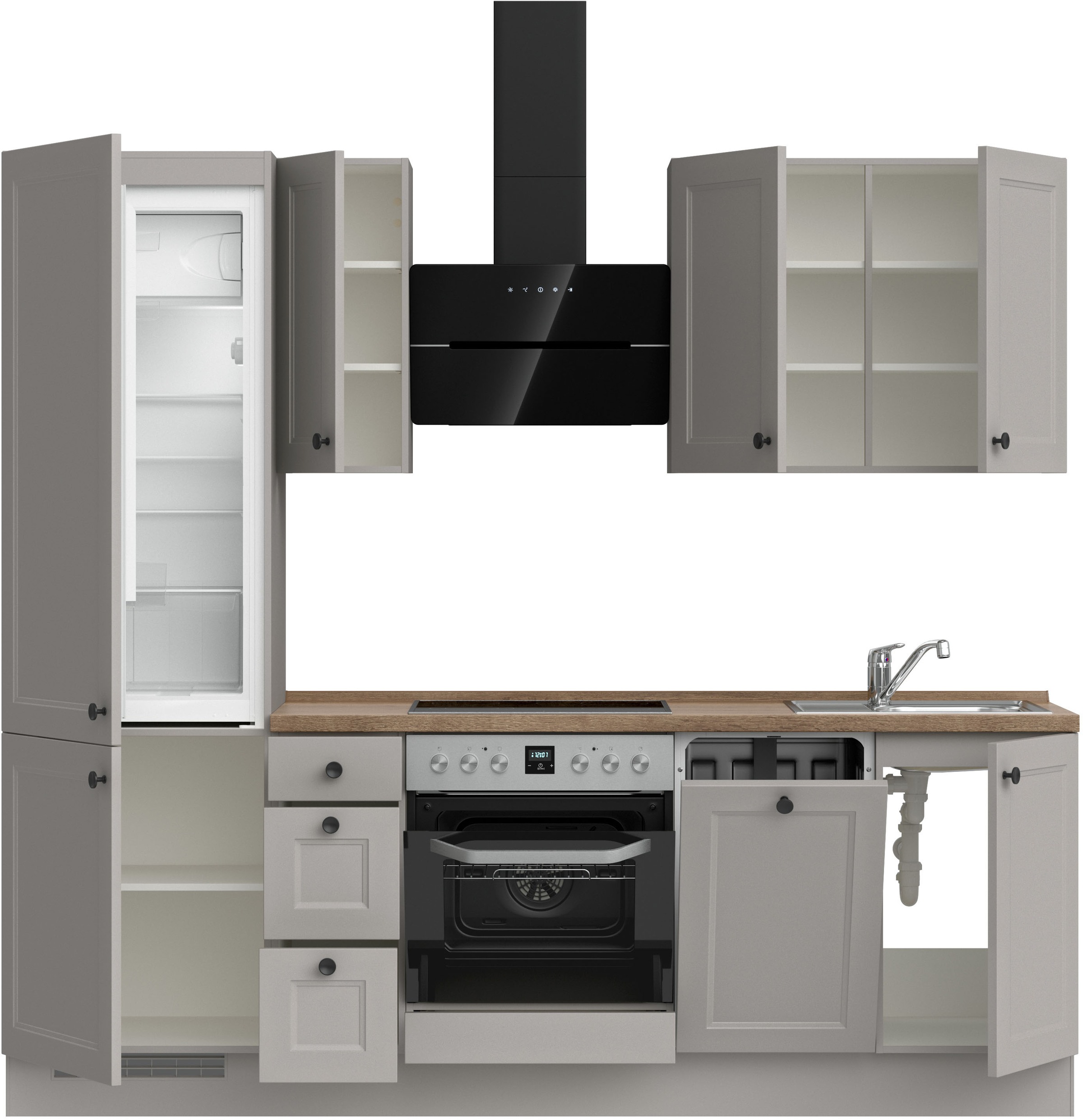 nobilia® Küchenzeile »"Cascada II"«, vormontiert, Breite 240 cm, Ausrichtun günstig online kaufen