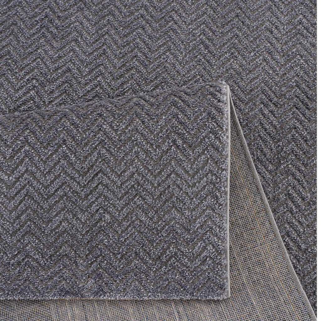 Carpet City Teppich »Friseé-Teppich FANCY805«, rechteckig, 12 mm Höhe, Läufer, Kurzflor, Einfarbig, 3D-Optik, Zickzack Look, Wohnzimmer