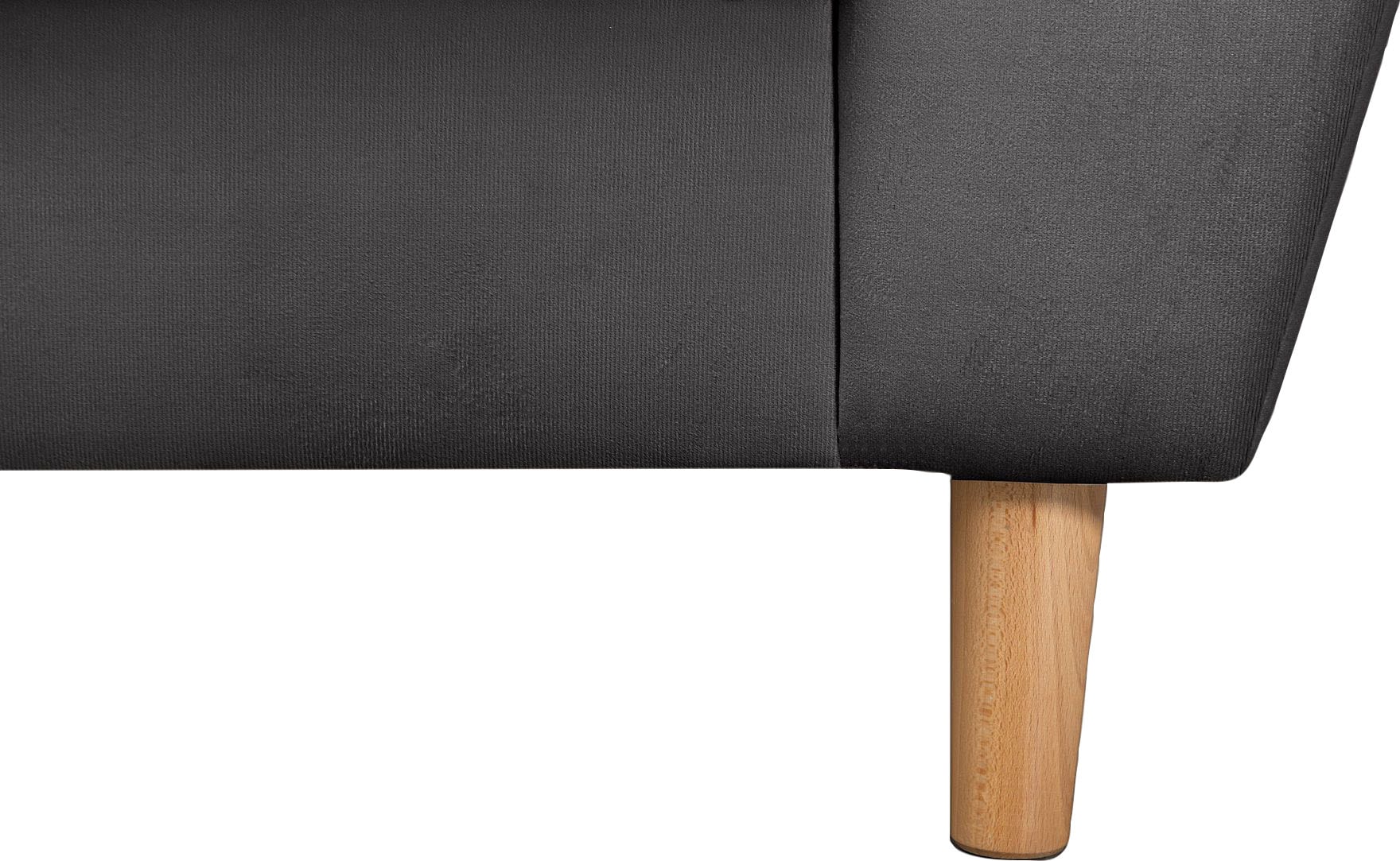 Home affaire Ecksofa »Rice L-Form inkl. Hocker«, (Set, mit Hocker), mit Bonnellfederkern, Hocker & Kissen, Ottomane beidseitig montierbar