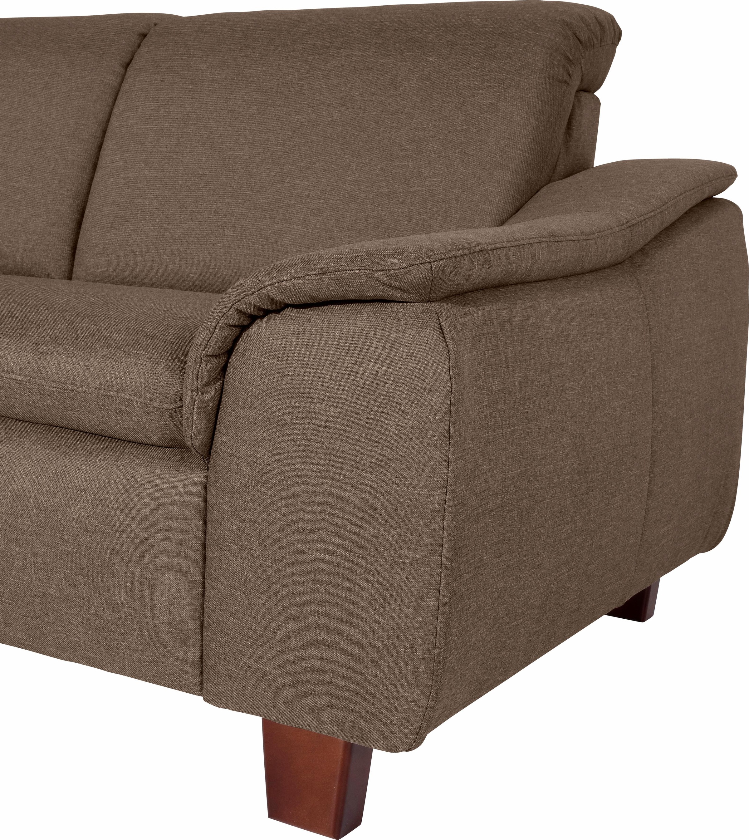 Max Winzer® Ecksofa »Alessio, aktuelle Mattenoptik, geschwungene Formensprache, bequem«, mit abgerundeter Rückenlehne, Ottomane wahlweise links oder rechts