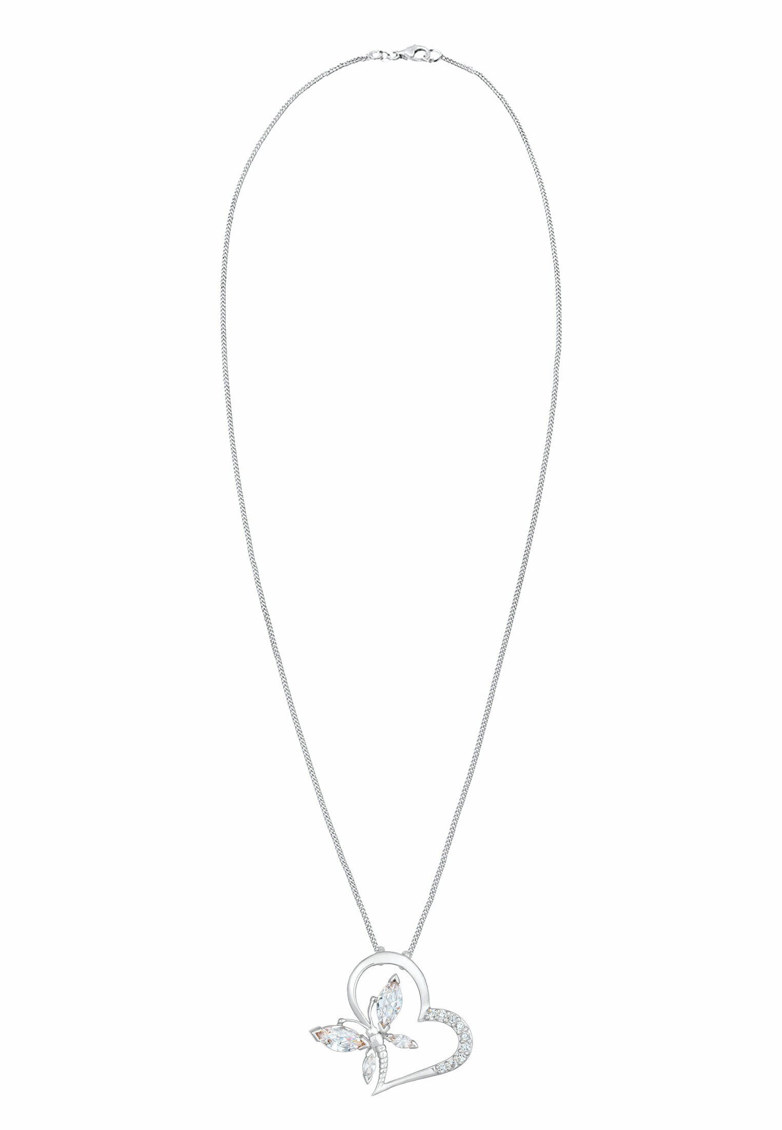 Elli Collierkettchen »Herz Schmetterling Zirkonia 925 Silber Noble«