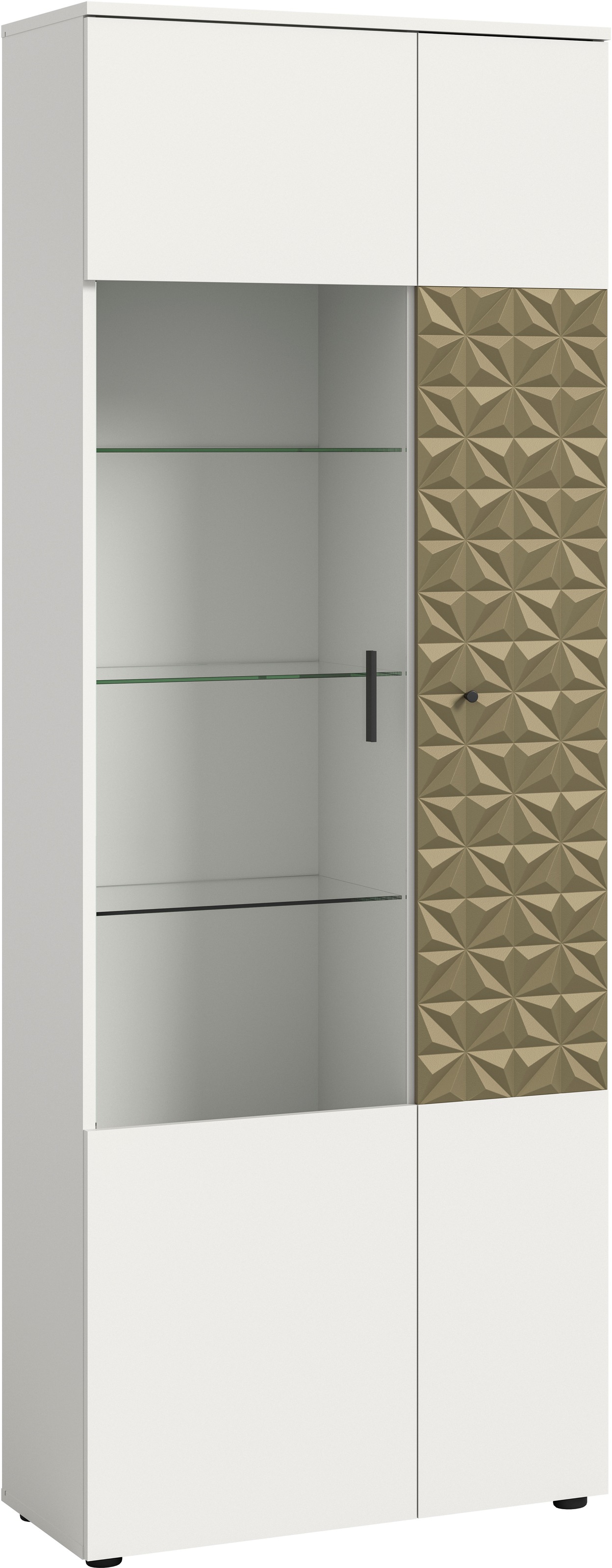 INOSIGN Vitrine »Vicenza, Höhe 195 cm, Ornamentabsetzung, 2 Türen, 9 Fächer günstig online kaufen