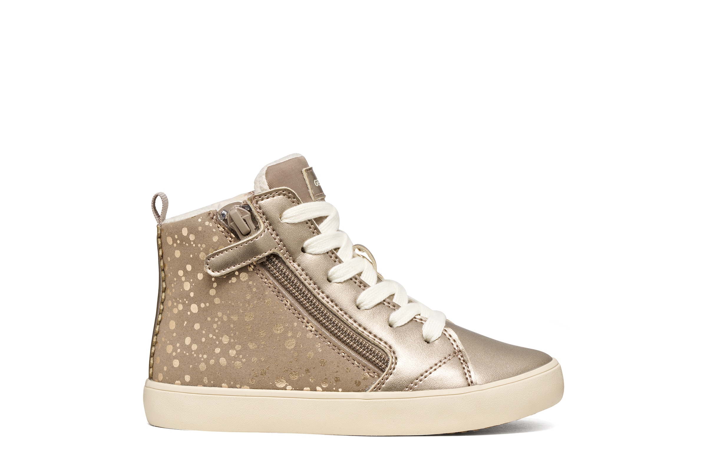 Geox Sneaker »J GISLI GIRL«  Schnürboots in Metallicoptik, Warmfutter, Größenschablone zum Download