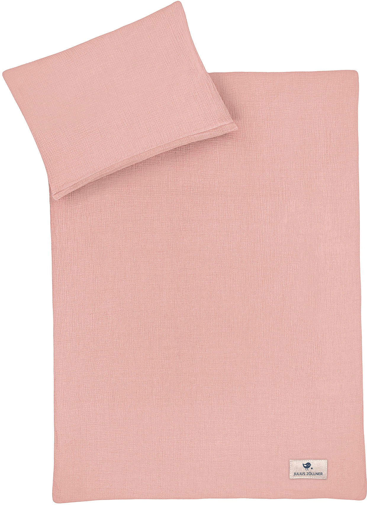 Kinderbettwäsche JULIUS ZÖLLNER Baby- und Kinderbettwäsche aus 100% Musselin, rosa (dusty rose), B/L: 100cm x 135cm, 1 Stk., 1 Stk., Musselin, B/L: 40cm x 60cm, 2 Stk.