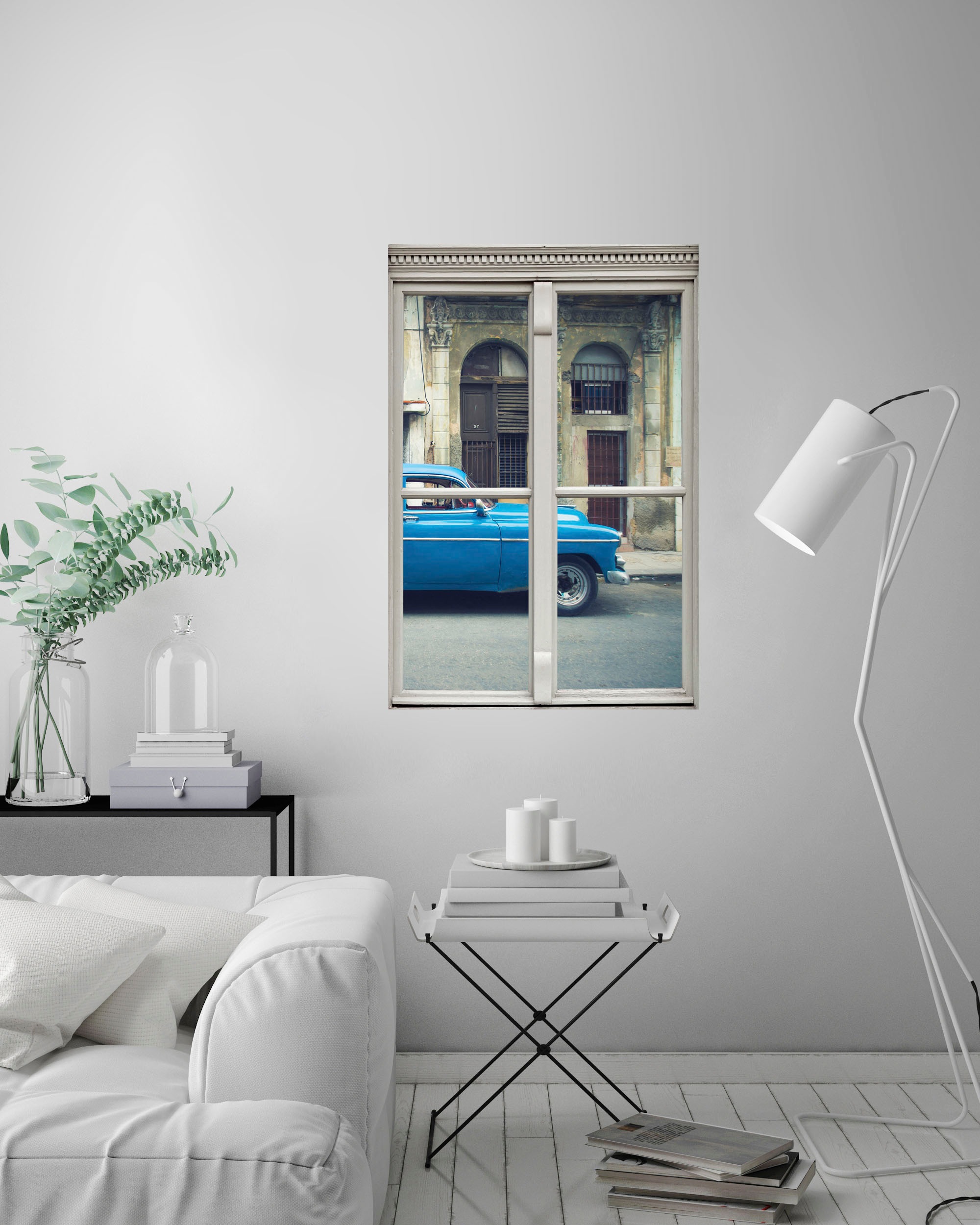 queence Wandsticker »Auto«, Wandsticker, Wandbild, selbstklebend, 3D, Fenster