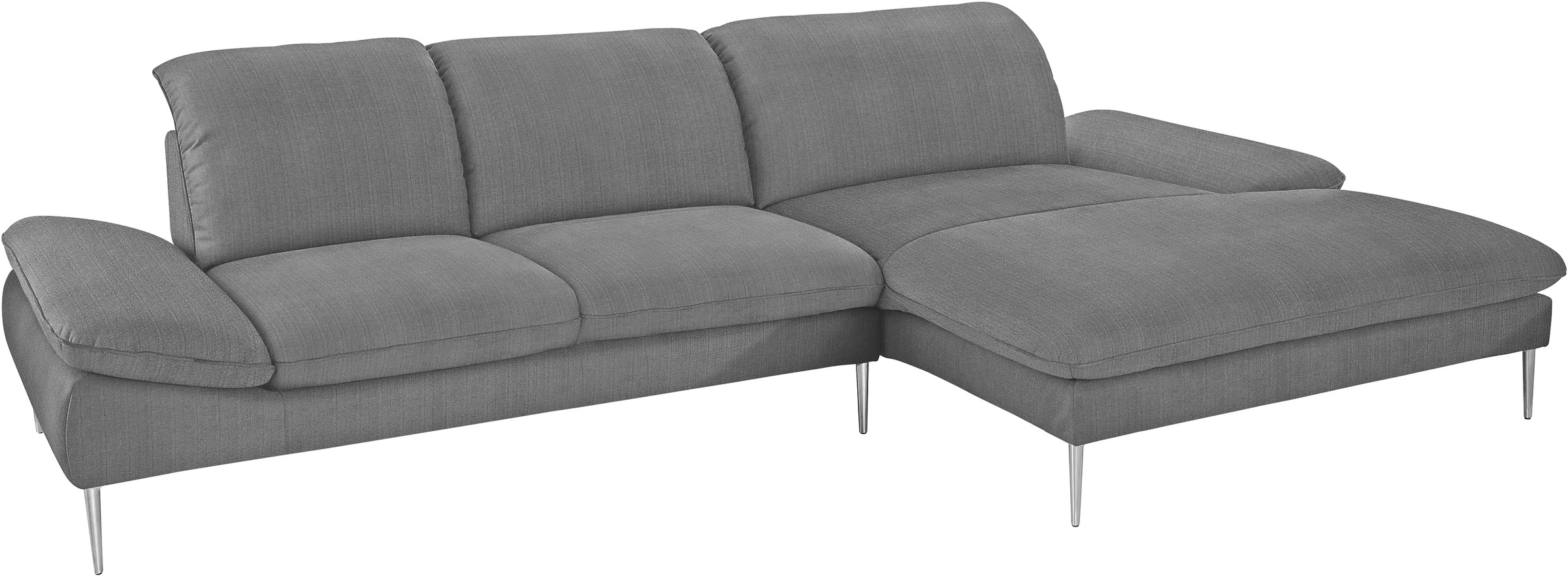 W.SCHILLIG Ecksofa »enjoy&MORE, Designsofa, bequem, zeitlos und elegant, L-Form«, mit Sitztiefenverstellung, Füße Chrom glänzend, Breite 340 cm