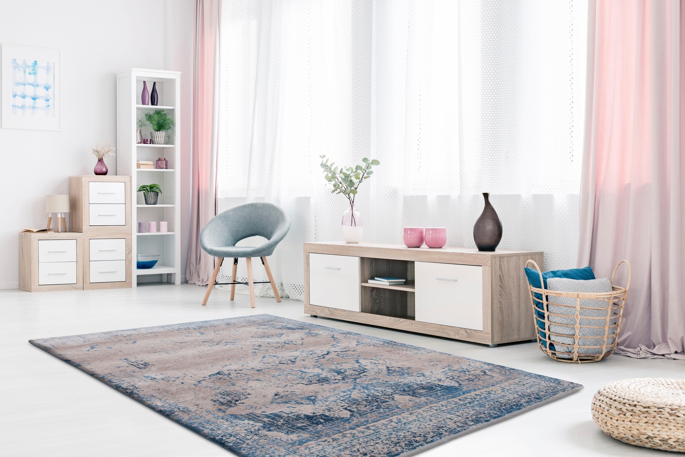calo-deluxe Teppich »Odalia 600«, rechteckig, 8 mm Höhe, Kurzflor, Wohnzimmer