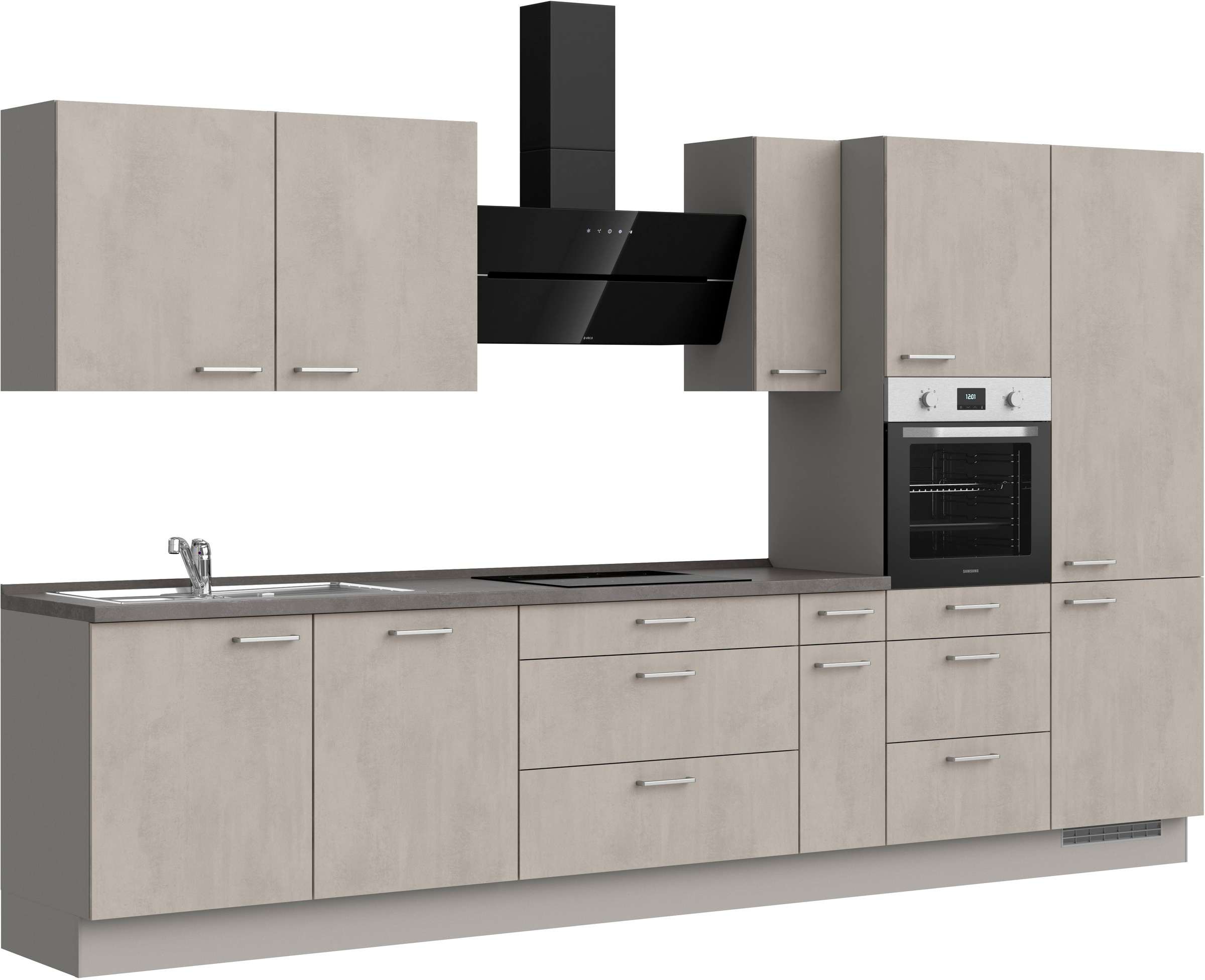 nobilia® Küchenzeile »"Riva II"«, vormontiert, Ausrichtung wählbar, Breite 360 cm, wahlw. mit E-Geräten