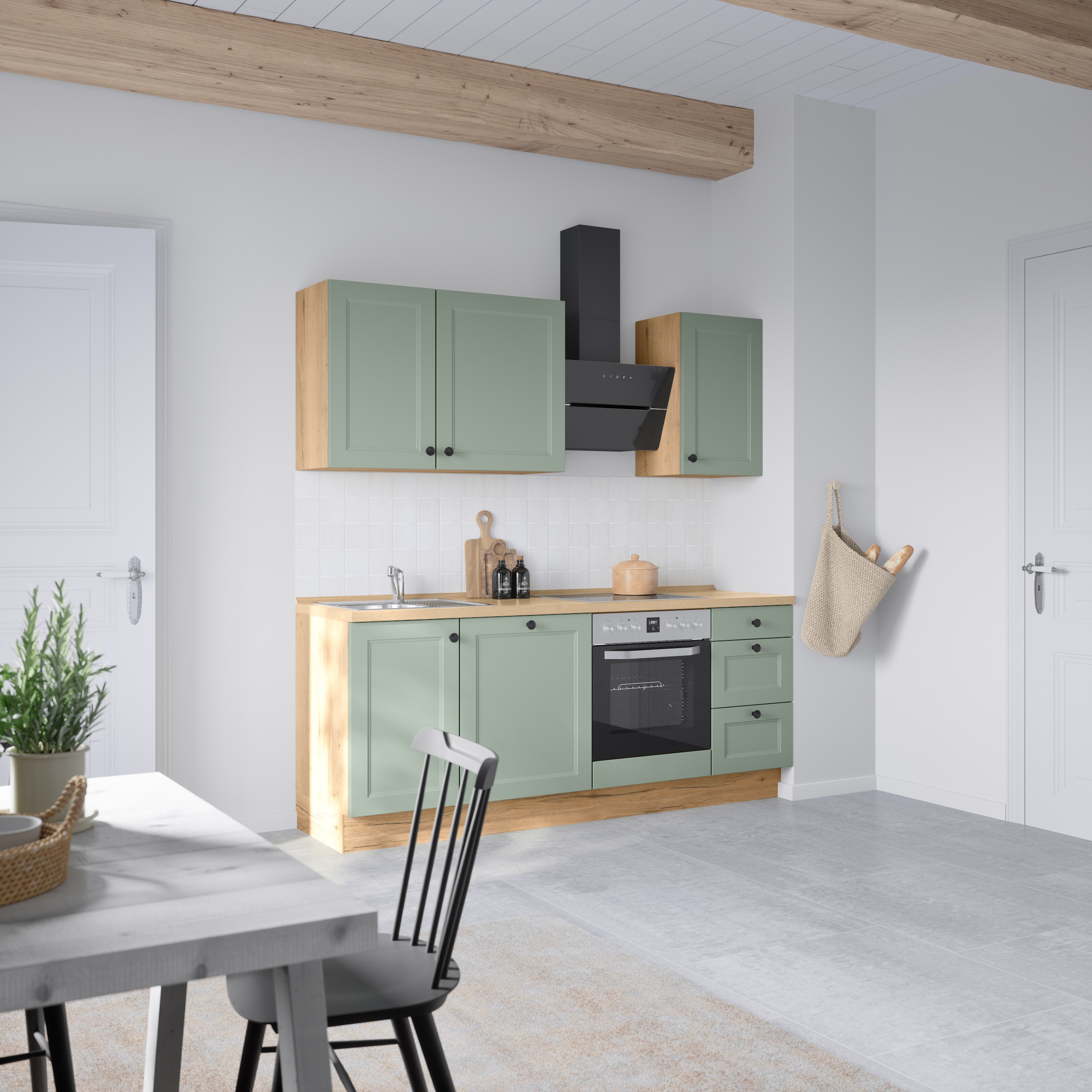 nobilia® Küchenzeile »"Cascada II"«, vormontiert, Breite 210 cm, Ausrichtung wählbar, wahlw. mit E-Geräten