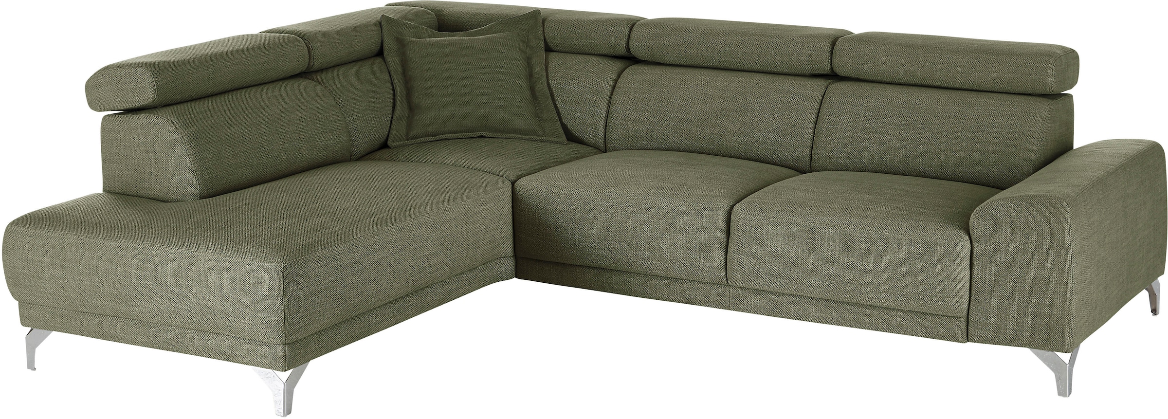 3C Candy Ecksofa »Greve Sofa immer mit manuelle Kopfteilverstellungen, modern, elegant«, wahlweise motorischer Sitzvorzug, bequem und zeitlos, L-Form