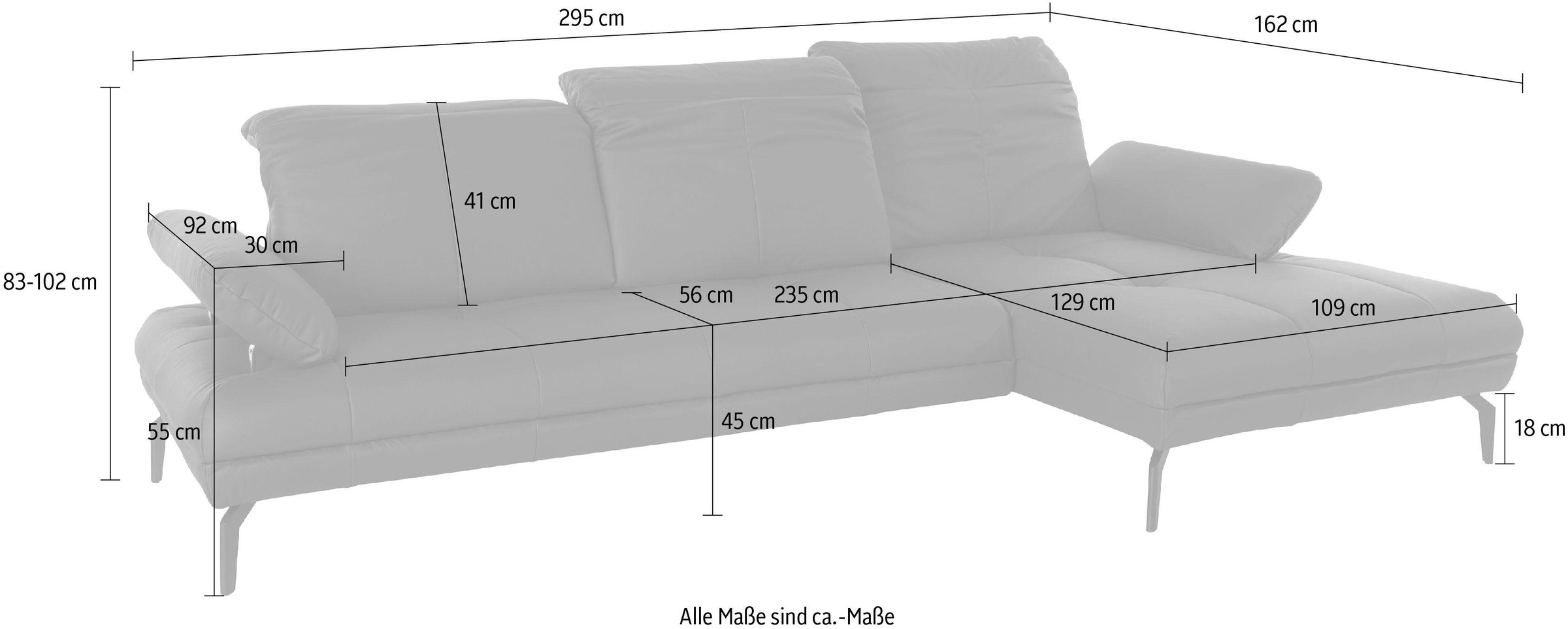 andas Ecksofa »Stenlille L-Form«, incl. Sitztiefen-, Kopfteil- und Armteilverstellung