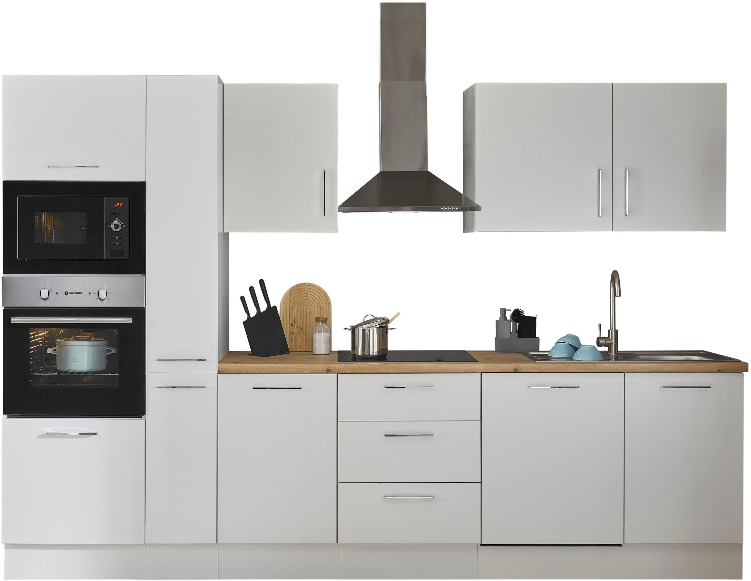 BASIC by Balculina Küchenzeile »Turin« Breite 310 cm, wahlweise mit E-Gerät günstig online kaufen