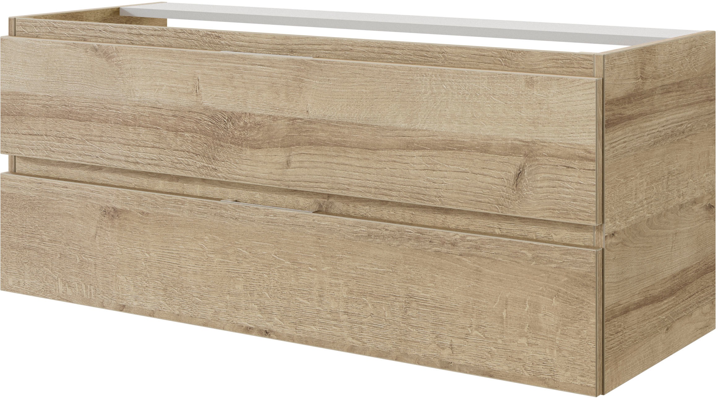 Saphir Badmöbel-Set »Serie 4035 2-teilig, Keramik-Doppelwaschtisch mit LED-Spiegelschrank« Set, 