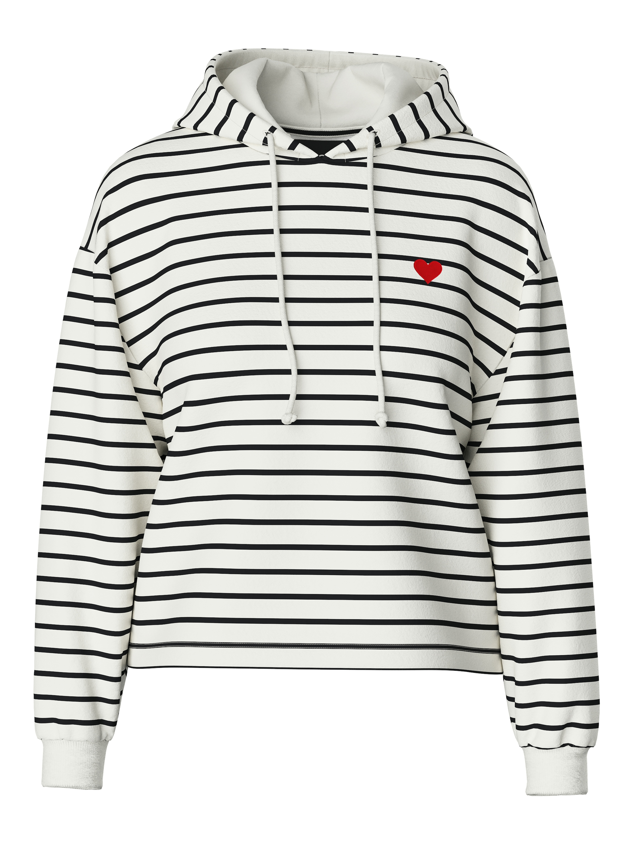 pieces Kapuzensweatshirt »PCCHILLI LS HOODIE STRIPES EMB NOOS BC«, Baumwollmischung, regular fit
