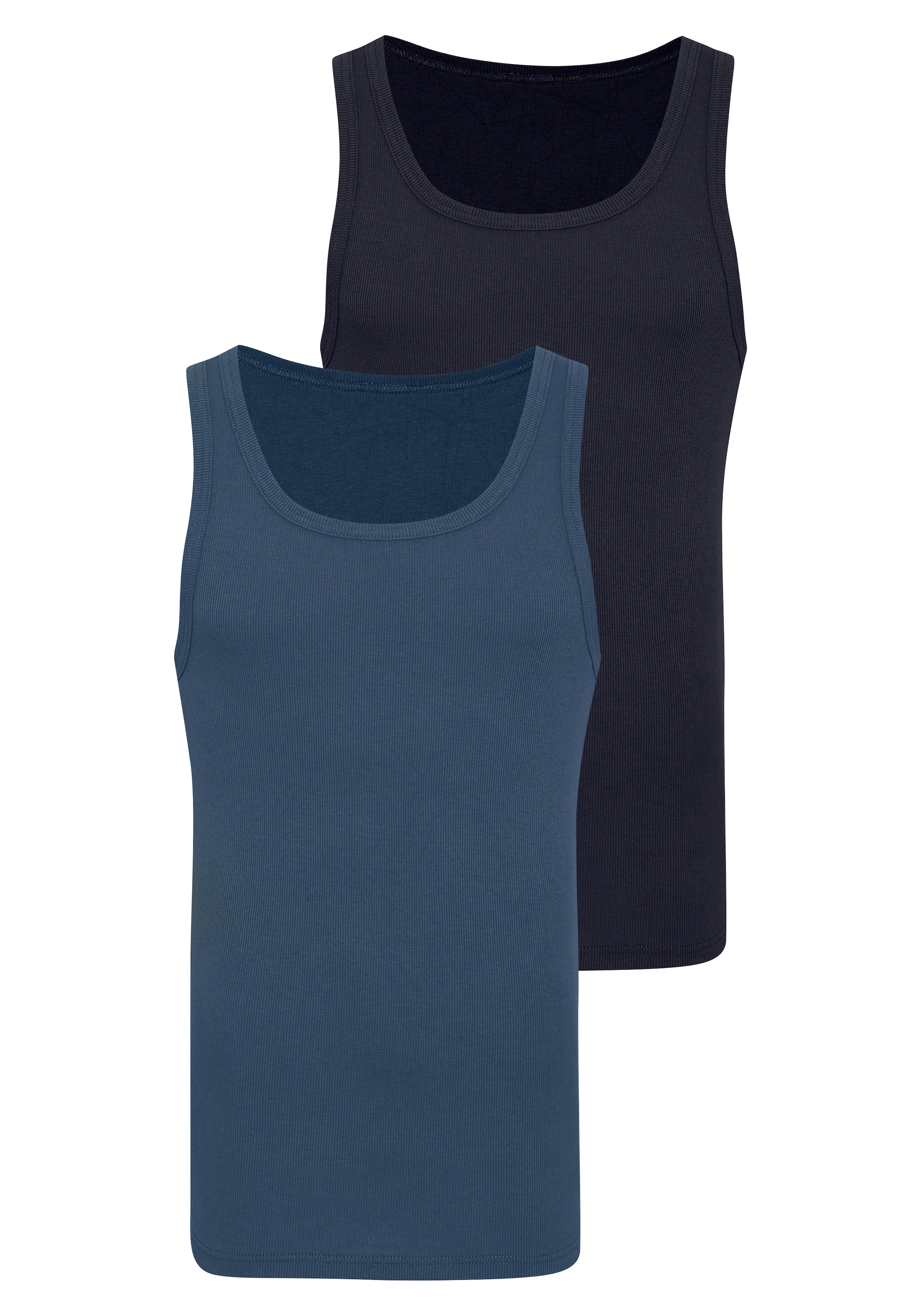 John Devin Unterhemd »Tanktop« Packung, 2 Stk. körpernahe Passform, elastisches Doppelripp-Material