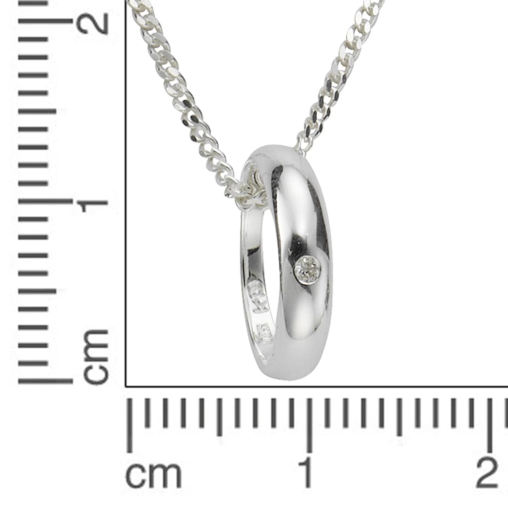 Zeeme Kette mit Anhänger »925 Silber Taufring mit Diamant 0,01ct.«