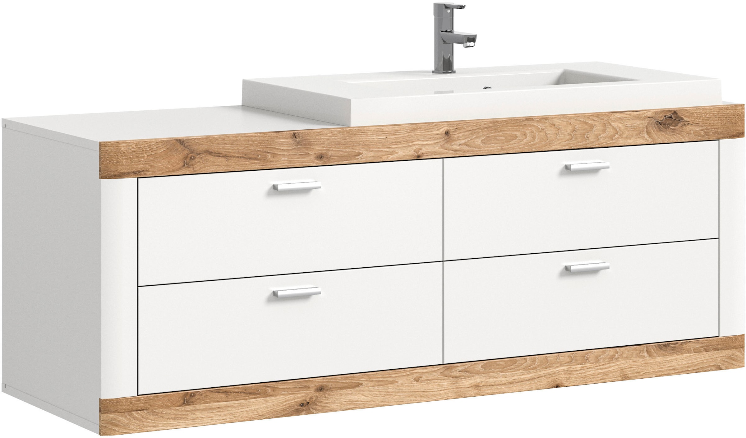 Home affaire Waschtisch »Landsby, Breite 133 cm, inkl. Mineralguss-Waschbec günstig online kaufen