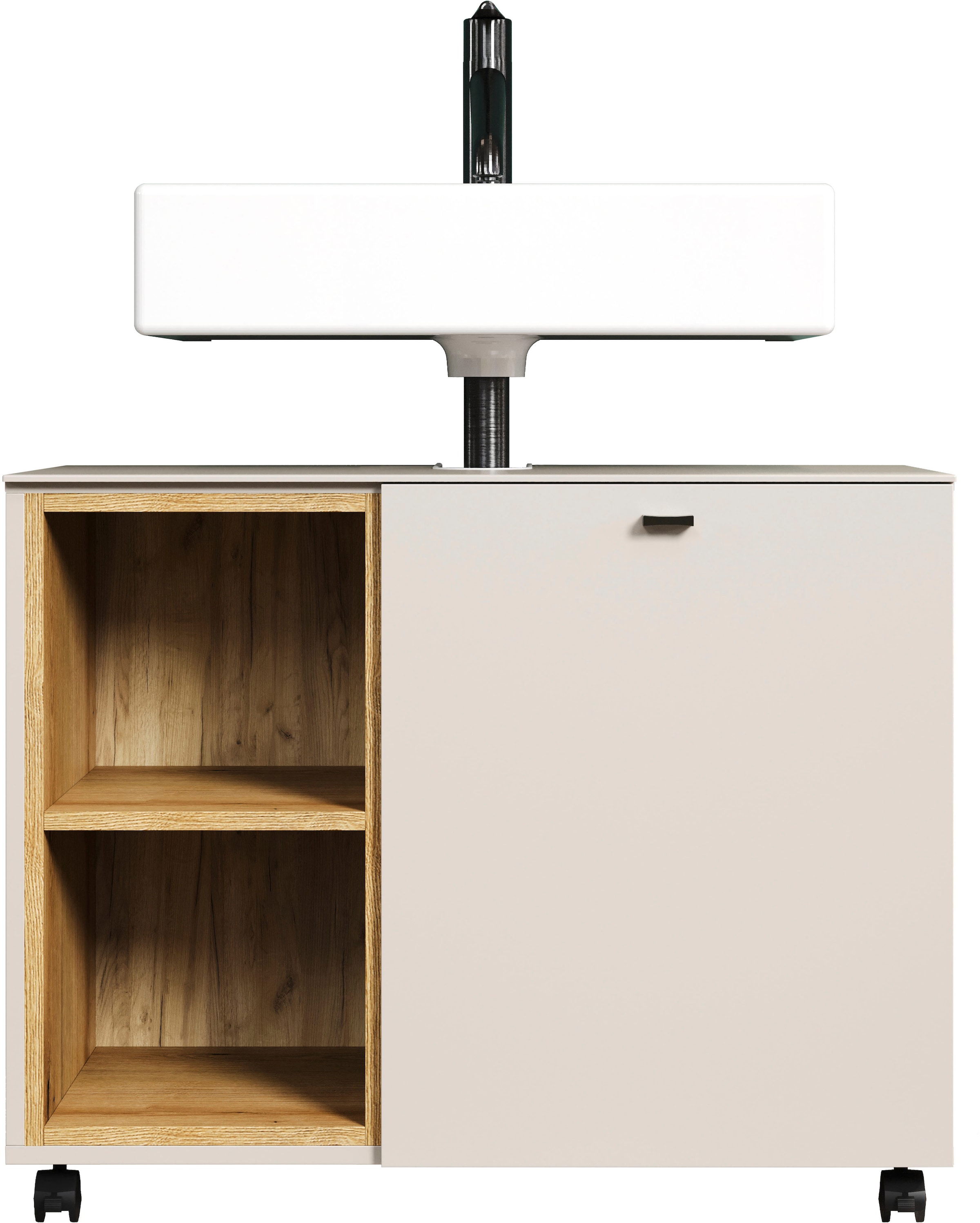 welltime Waschbeckenunterschrank »San Pedro« 1 Stk. tlg. Waschbeckenunterschrank a. Rollen, Soft-Close 80/42/64 cm