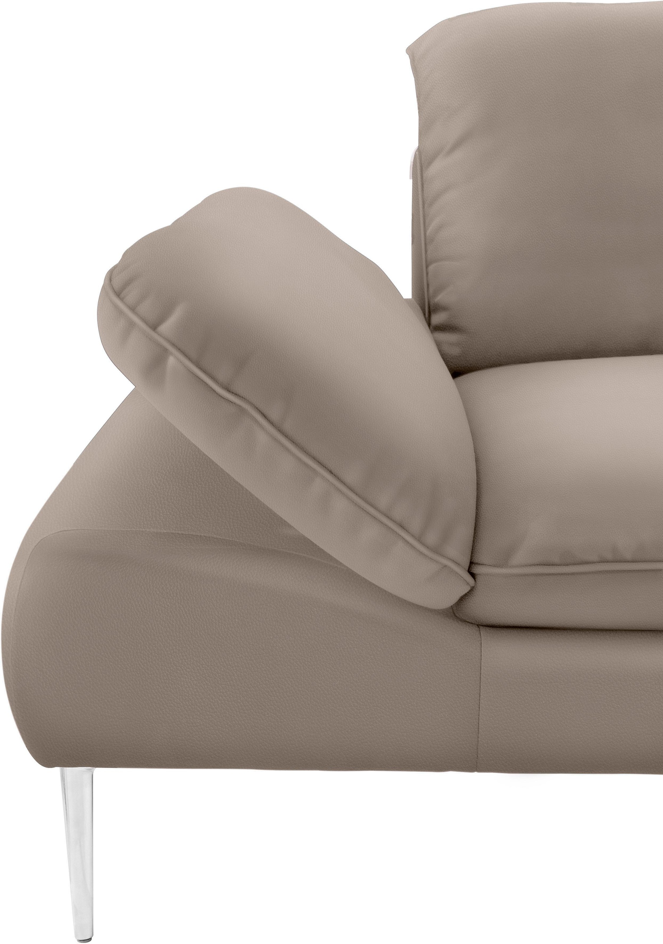W.SCHILLIG Ecksofa »enjoy&MORE, Designsofa, elegant und bequem, L-Form«, mit Sitztiefenverstellung, Füße Chrom glänzend, Breite 310 cm