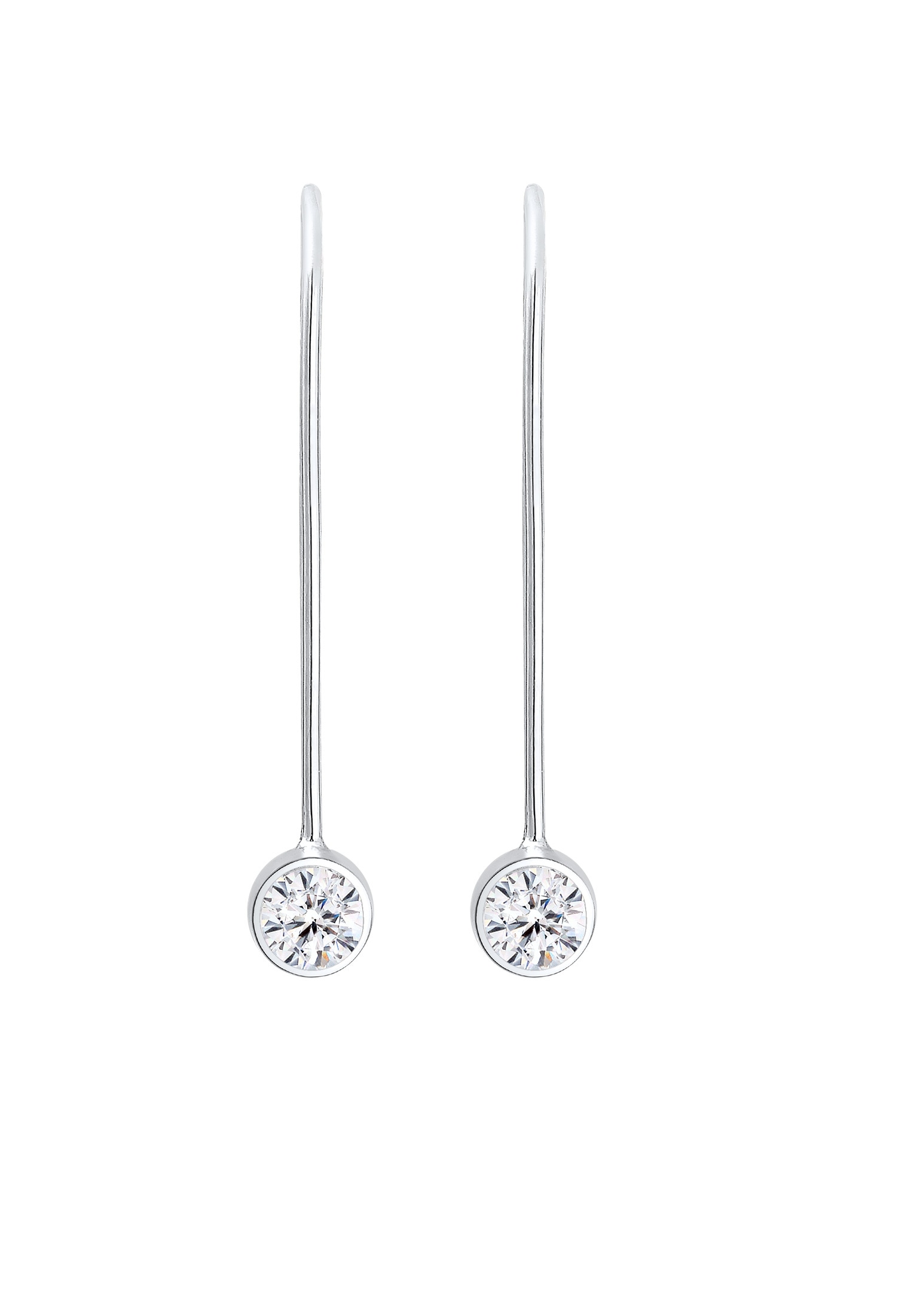 Elli Paar Ohrhänger »Ohrhänger Glas Kristalle Weiß 925 Sterling Silber«