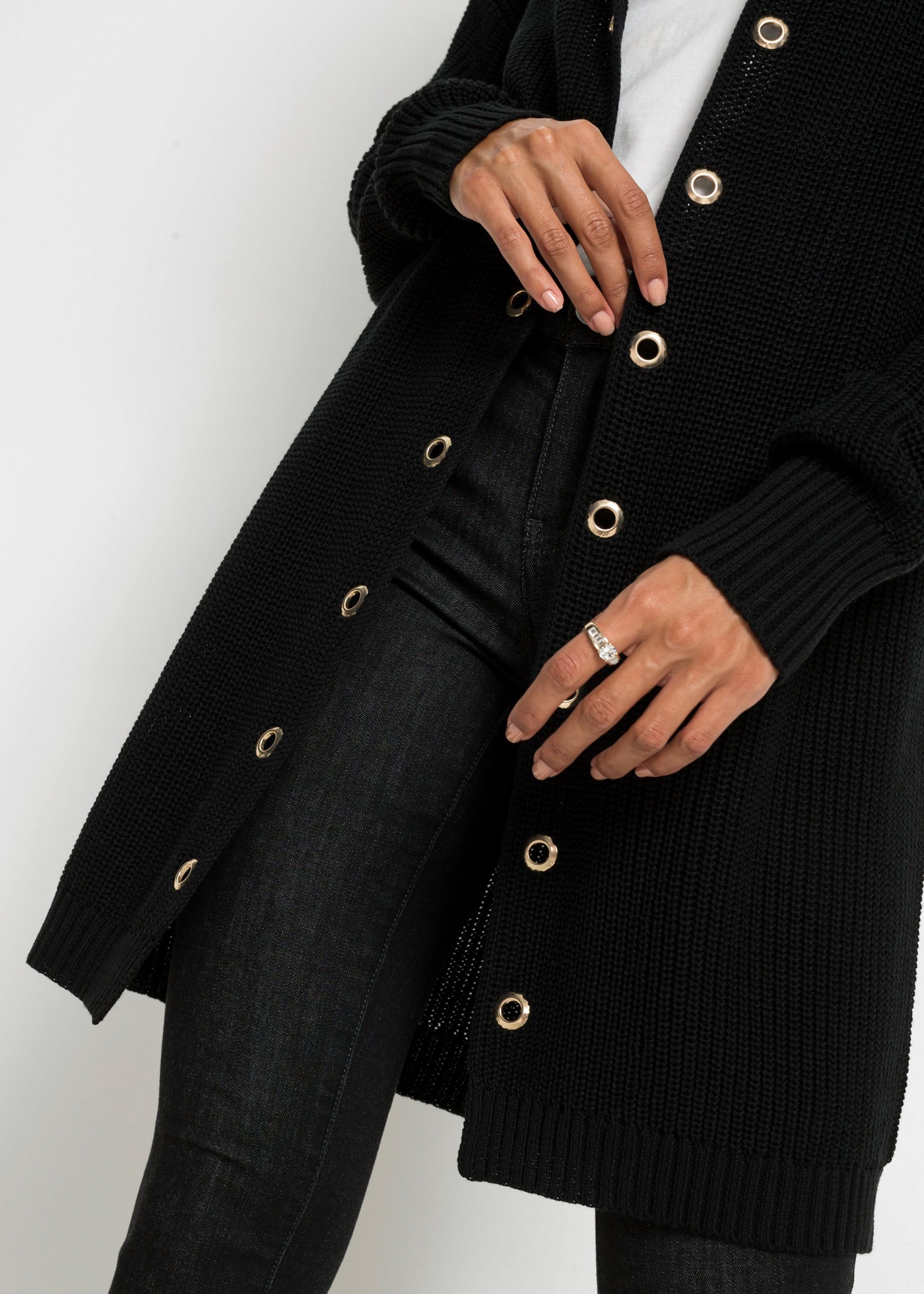 bonprix Longstrickjacke »Longstrickjacke mit Kapuze« Longstrickjacke mit Kapuze