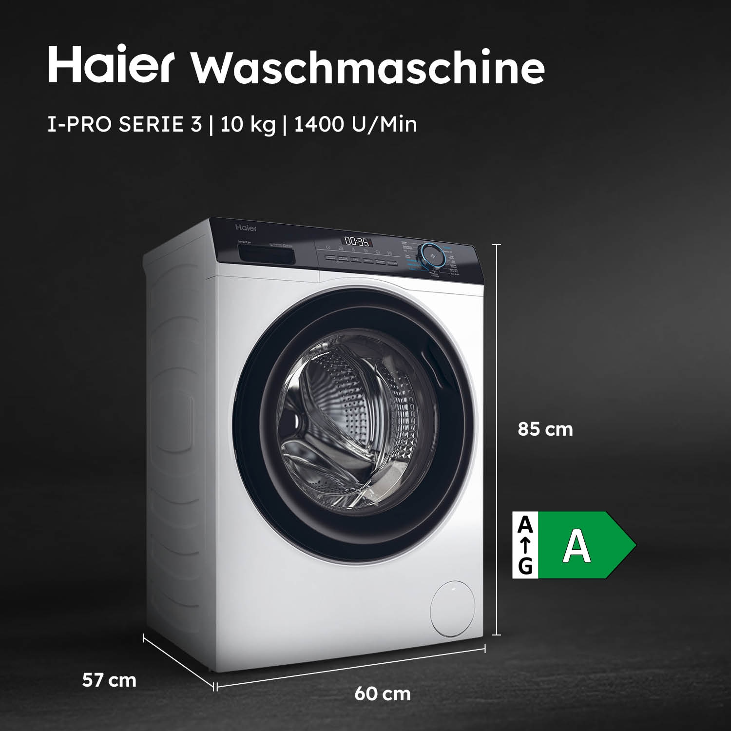 Haier Waschmaschine »HW101-NBP14939«, 10 kg, 1400 U/min, 10 kg, 1400 U/min, Inverter Motor, Antibakterielle Technologie