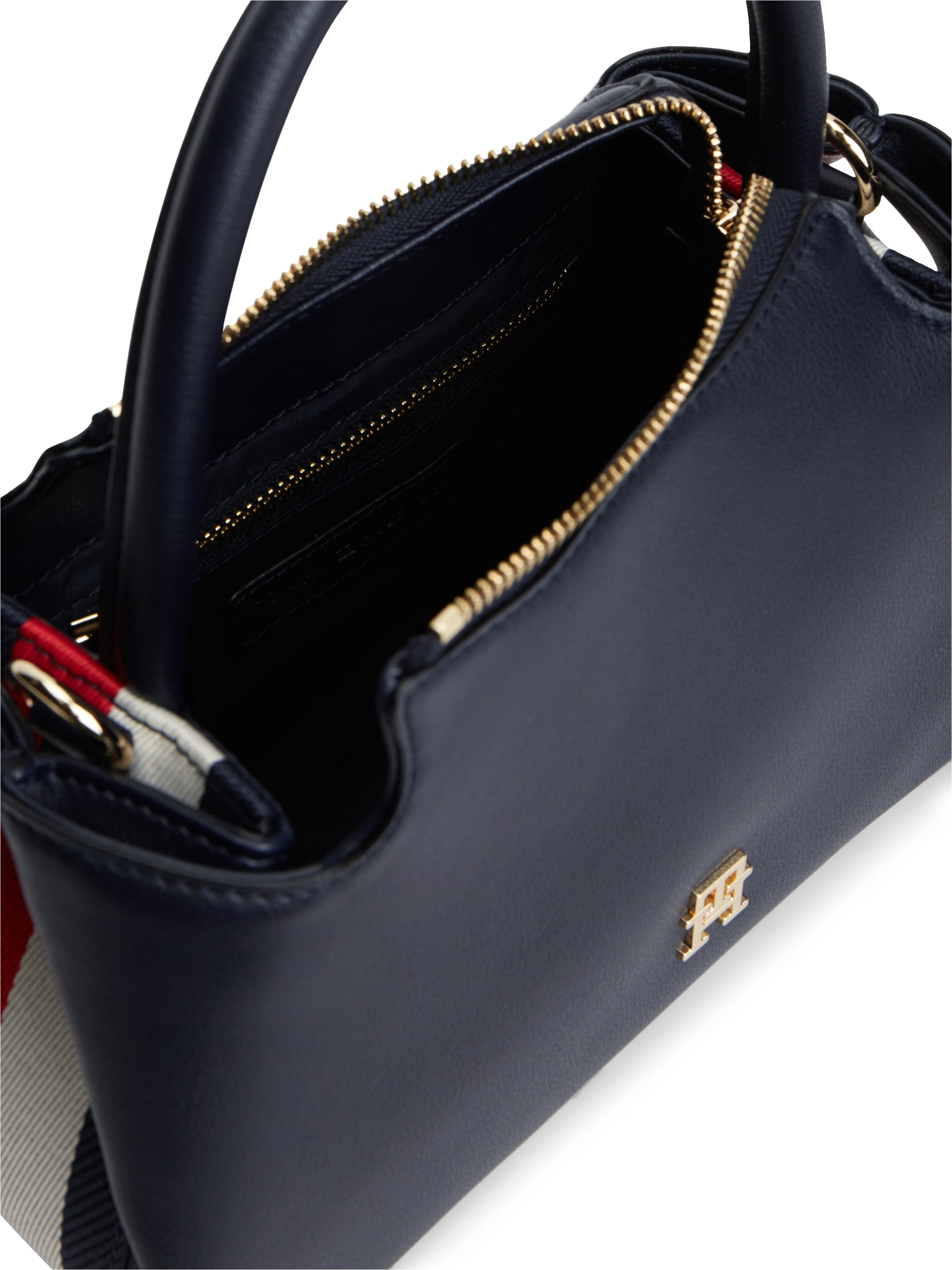 Tommy Hilfiger Henkeltasche »TH LOGOTAPE MINI SATCHEL« Damen Handtasche, Umhängetasche mit goldfarbenen Details