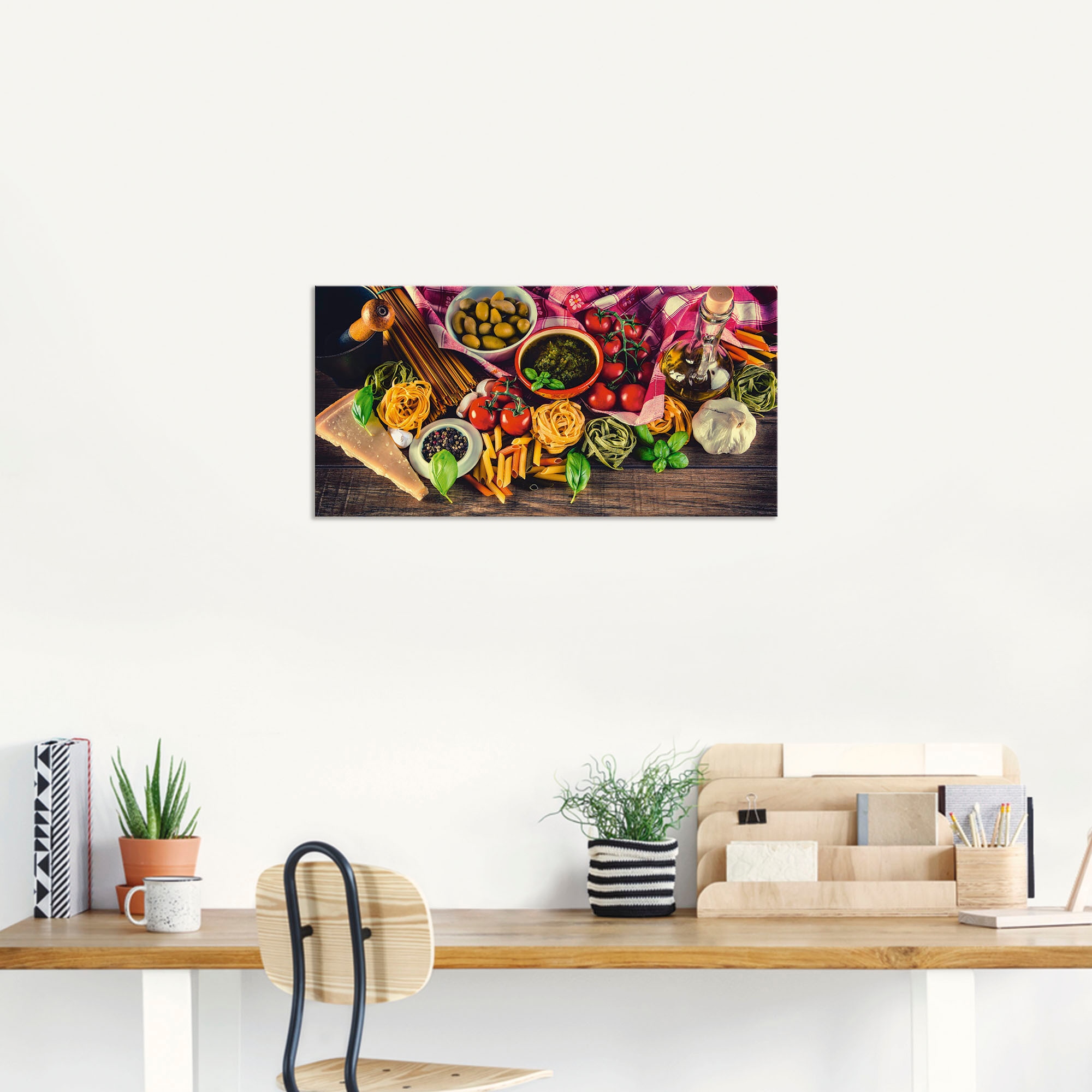 Artland Wandbild »Italienisch mediterrane Lebensmittel«, Lebensmittel, (1 St.), als Alubild, Outdoorbild, Leinwandbild, Poster, Wandaufkleber
