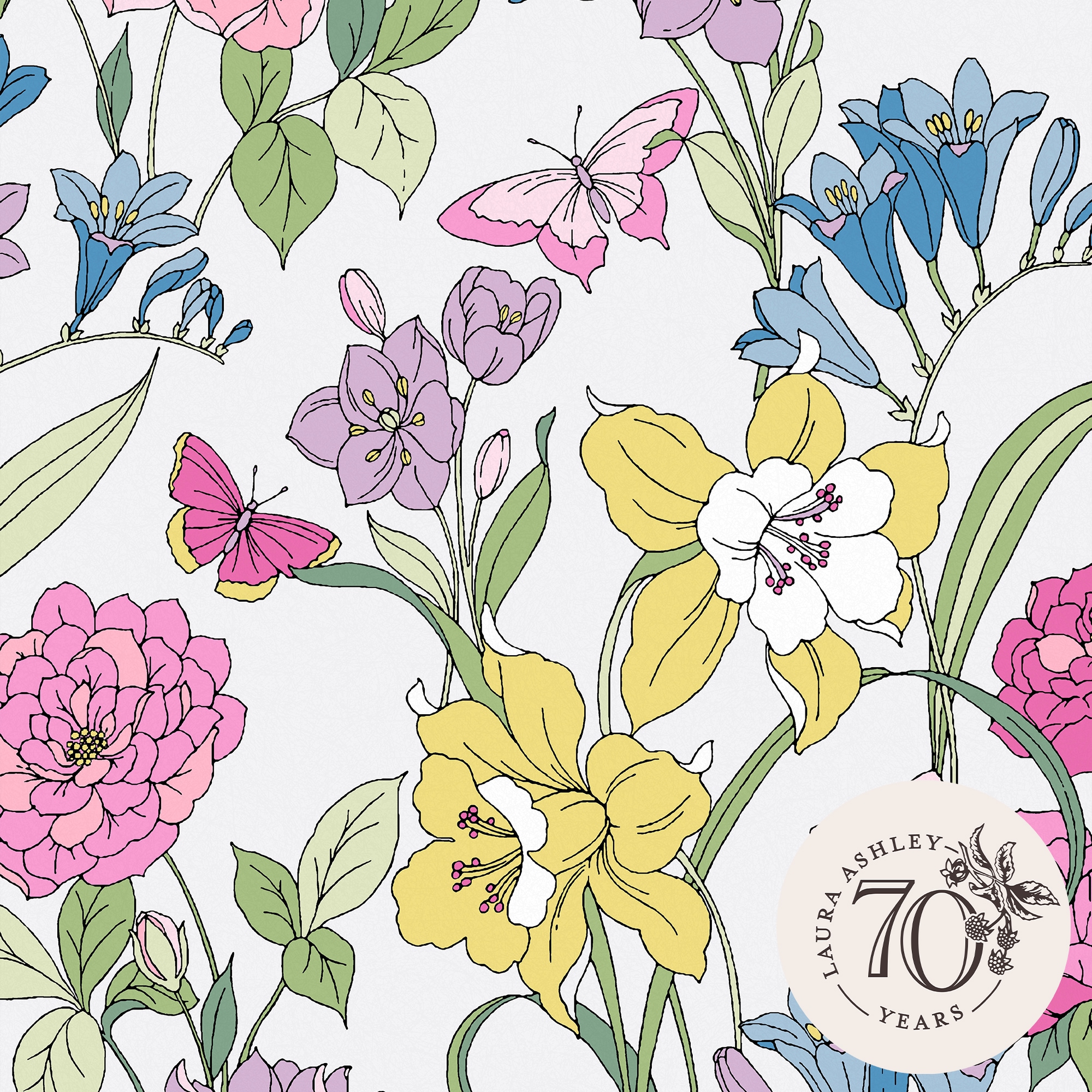LAURA ASHLEY Vliestapete »Gilly Multi« floral texturiert 10mx52cm