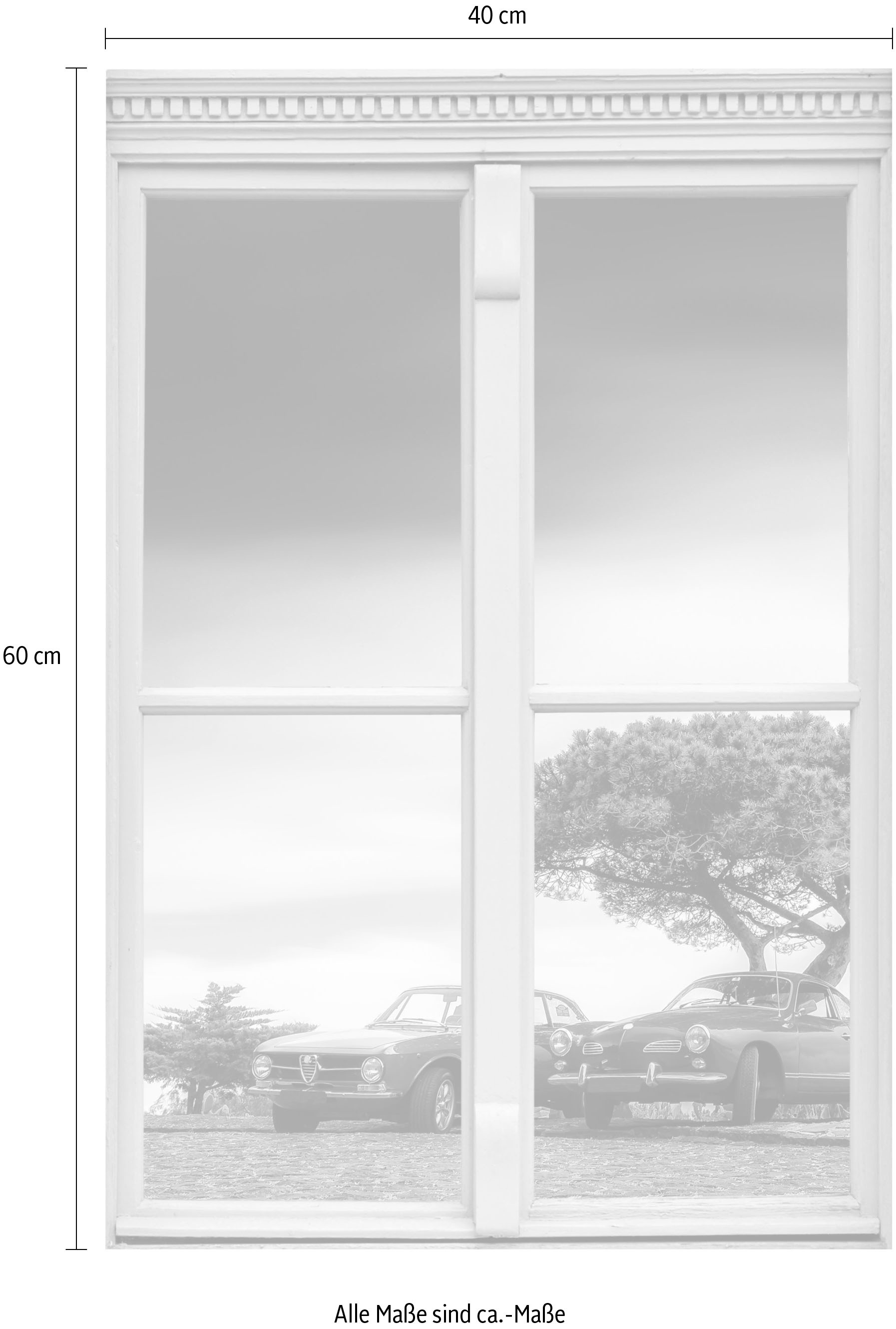queence Wandsticker »Autos«, Wandsticker, Wandbild, selbstklebend, 3D, Fenster