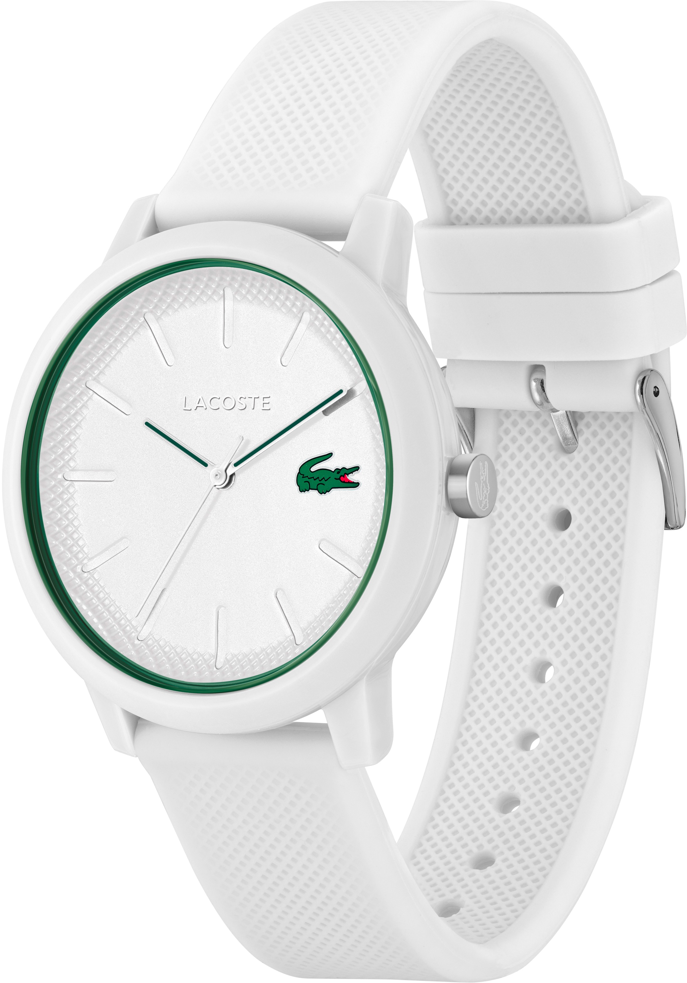 Lacoste Quarzuhr »LACOSTE.12.12«, Armbanduhr, Herrenuhr, Mineralglas, Silikonarmband
