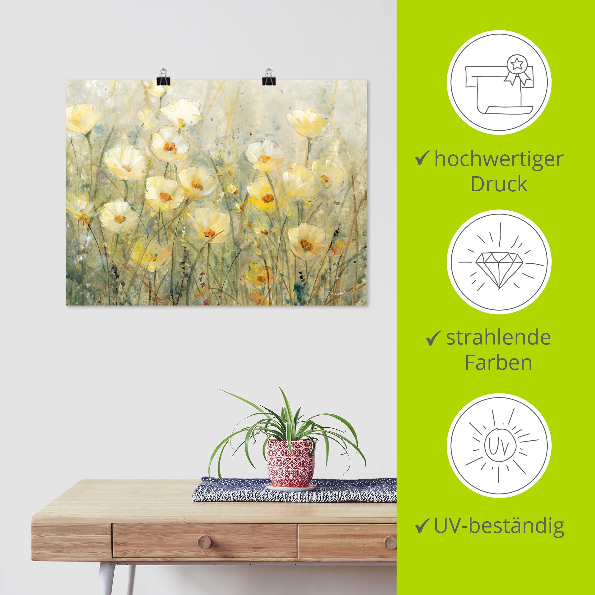 Artland Wandbild »Sommer in voller Blüte I«, Blumenwiese, (1 St.), als Alubild, Outdoorbild, Leinwandbild, Poster, Wandaufkleber