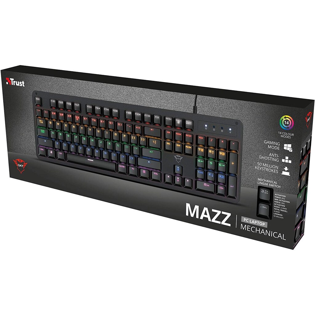 Trust Gaming-Tastatur »GXT 863 MAZZ MECHANICAL KEYBOARD DE«