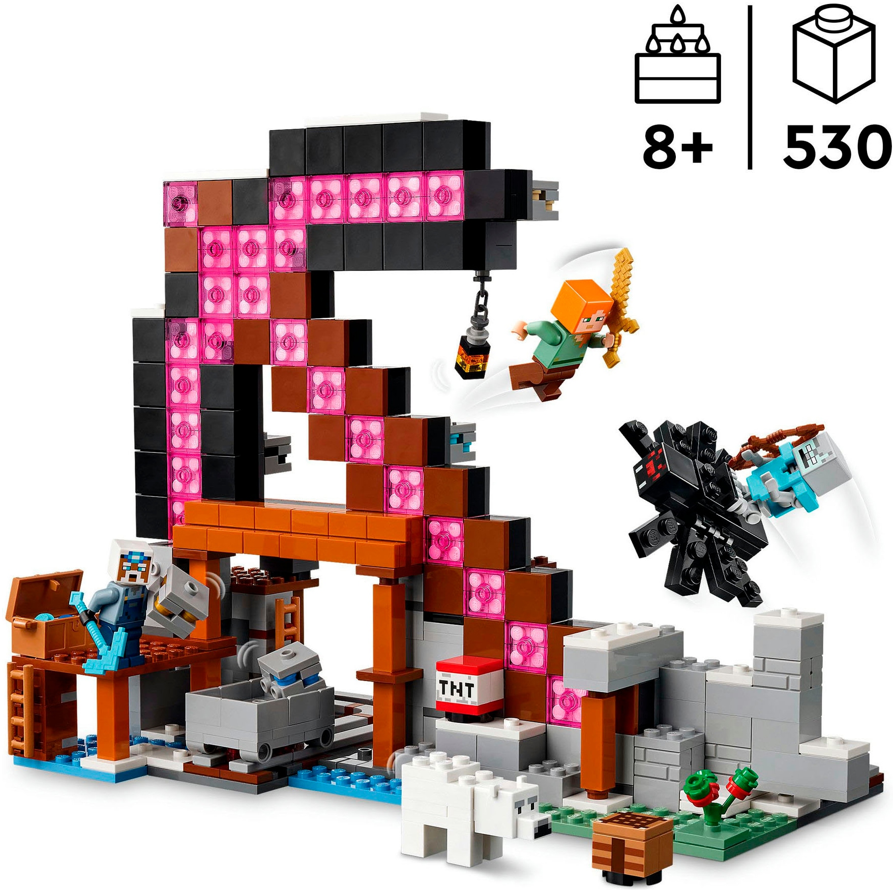 LEGO® Konstruktionsspielsteine »Die Spitzhackenmine (21277), LEGO Minecraft«, (530 St.), Made in Europe