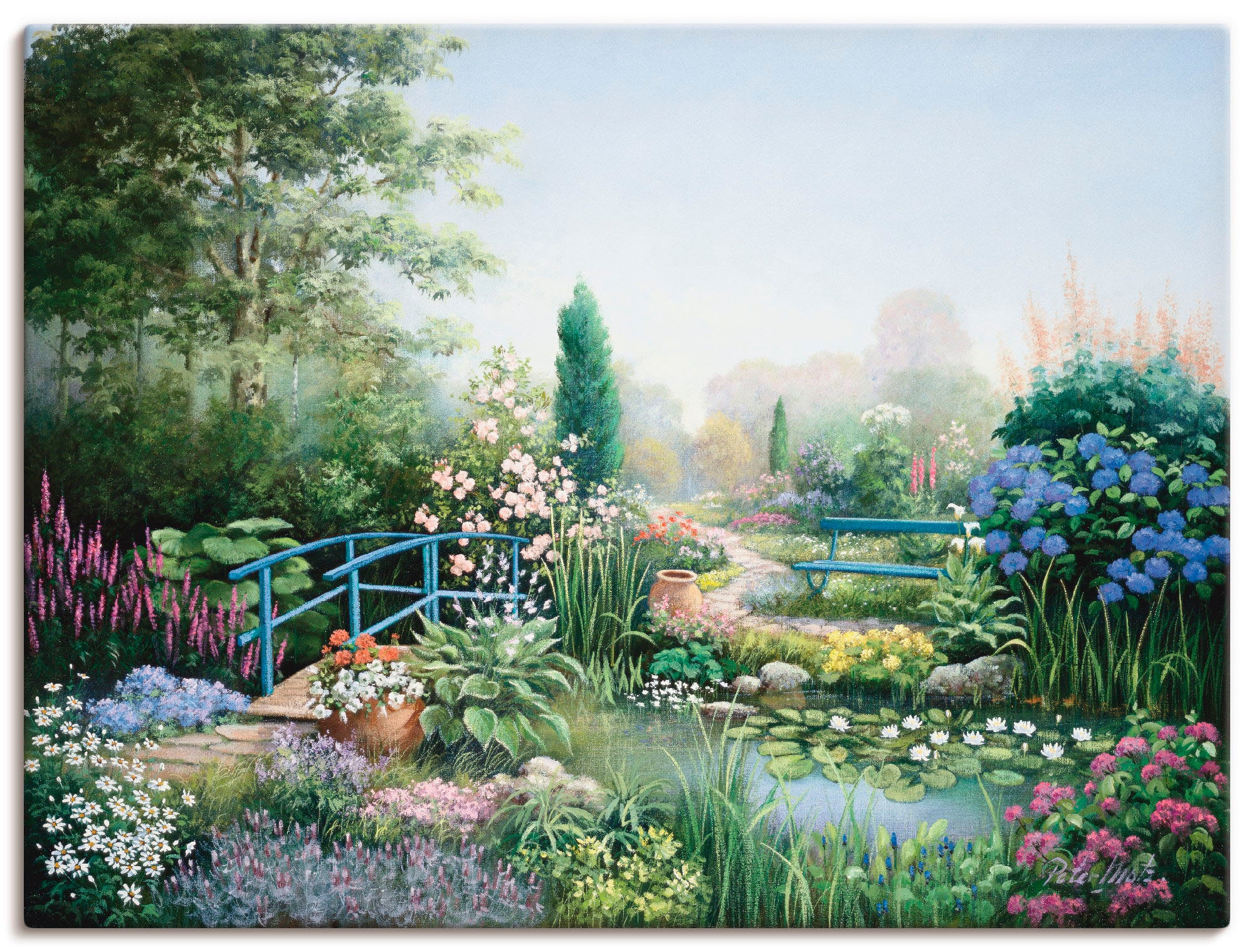 Artland Wandbild Garten, oder der kaufen Größen (1 St.), Leinwandbild, Liebe«, »Brücke auf Wandaufkleber Rechnung in als versch. Poster