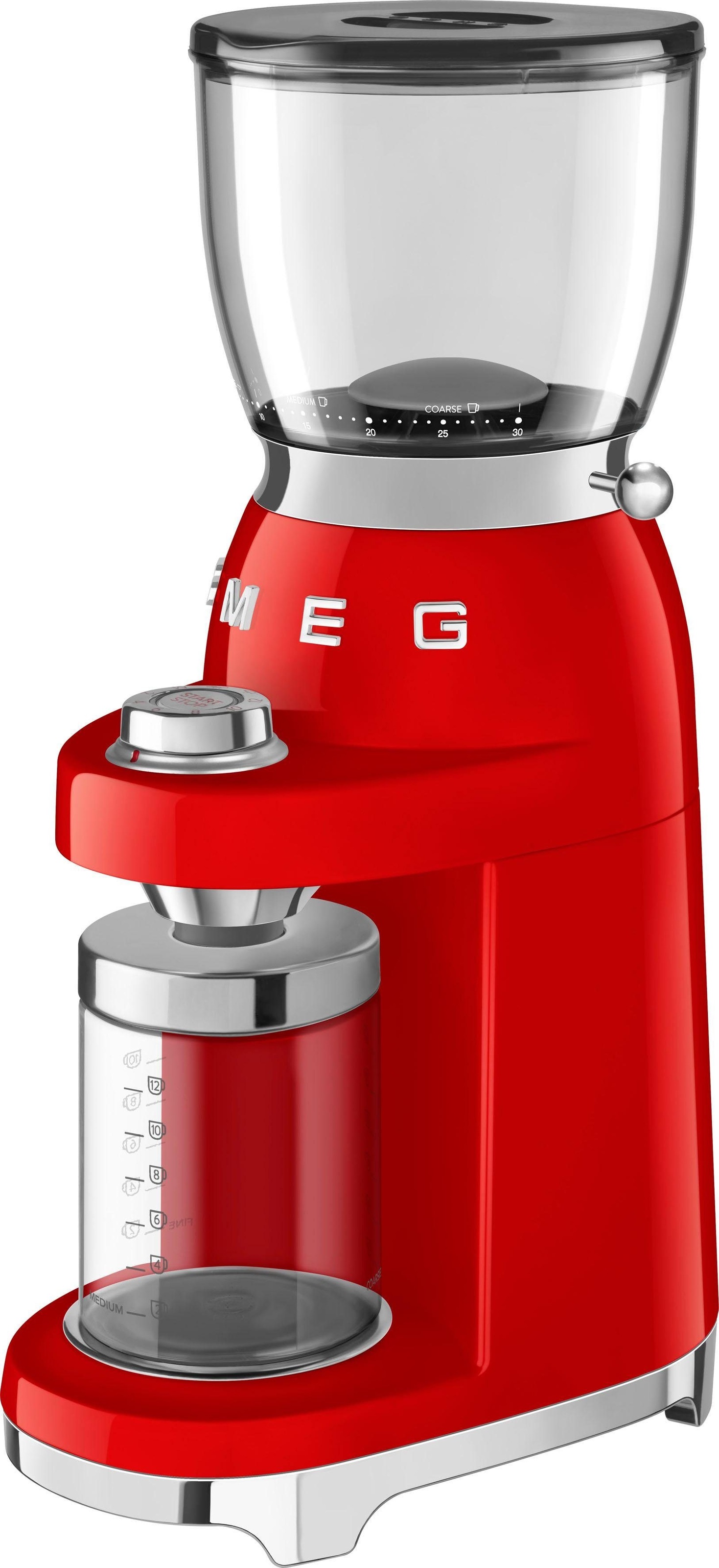 Smeg Kaffeemühle »CGF01RDEU«, 150 W, Kegelmahlwerk, 350 g Bohnenbehälter