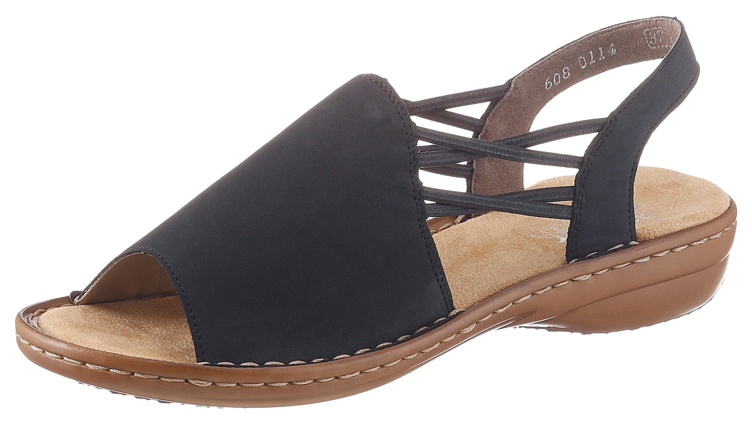 Rieker Sandale  Sommerschuh, Sandalette, Keilabsatz, mit Gummizugbändern