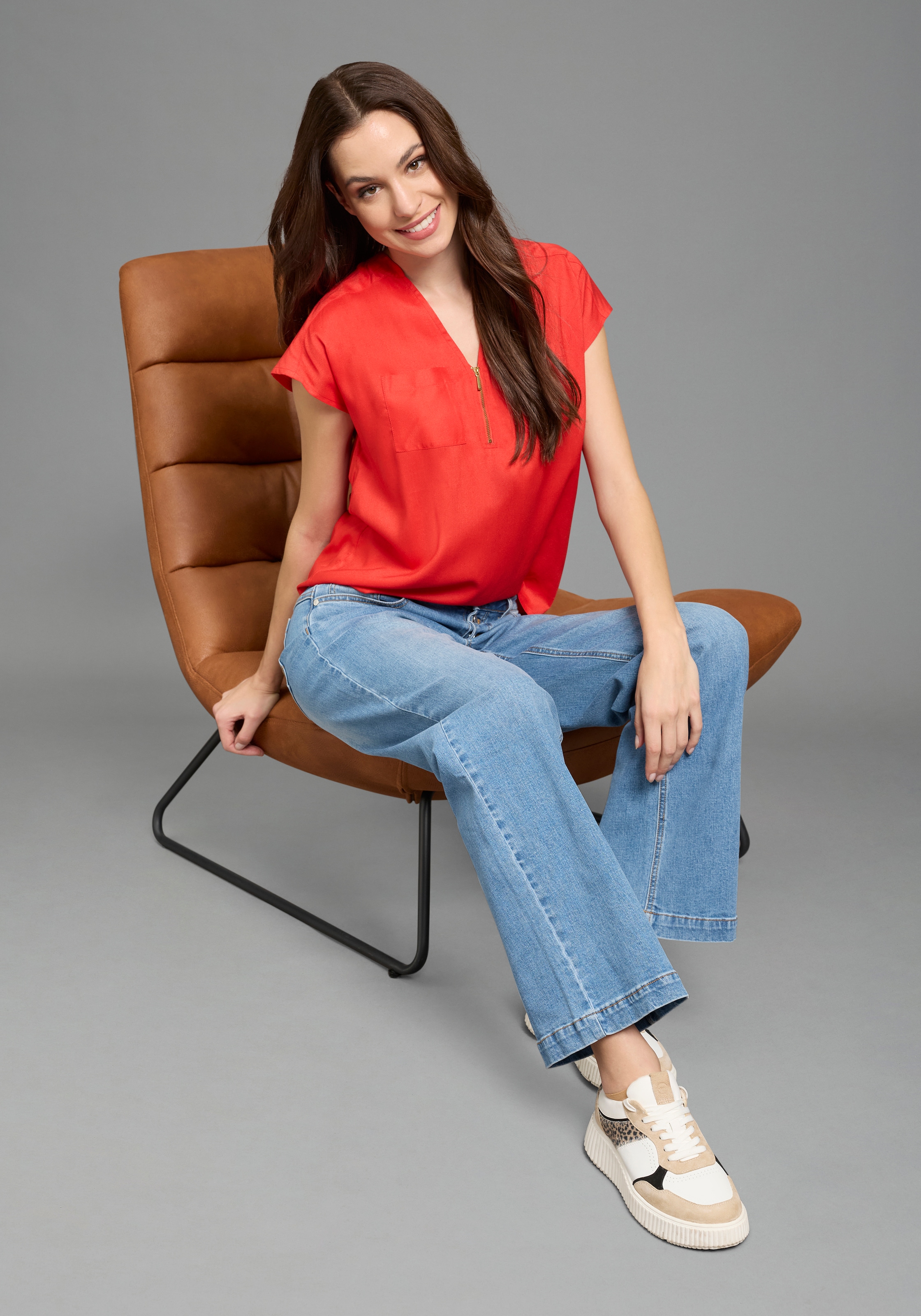 Bruno Banani Weite Jeans mit Elasthan-Anteil, aus Baumwollmaterial