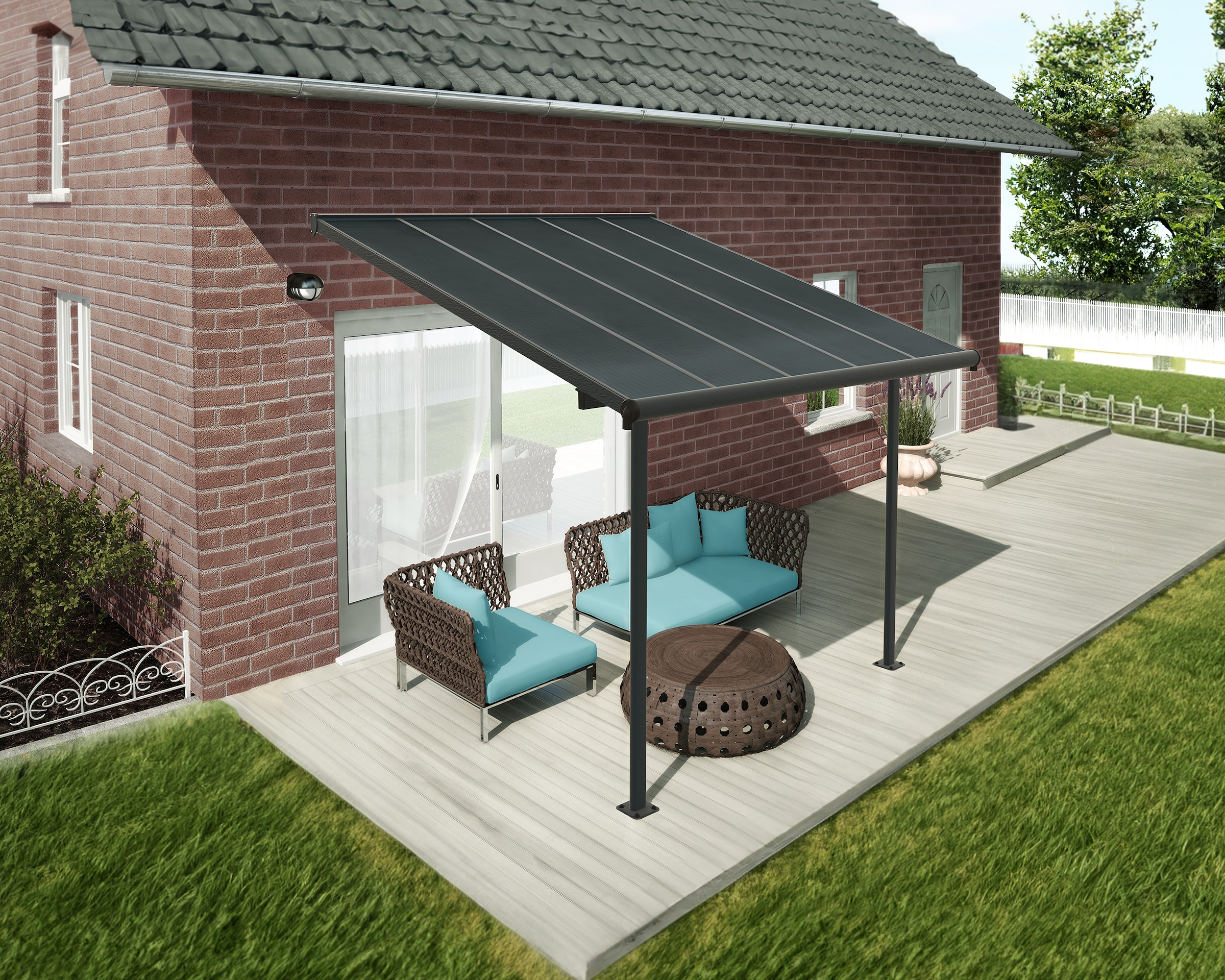 Palram - Canopia Terrassendach »Capri Alu Terrassenüberdachung«, einfache DIY Montage